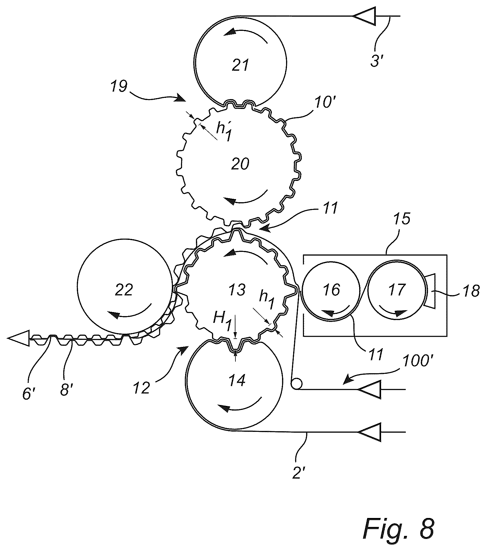Patent US12351986 Figure 5 – Tissue product and method and apparatus for producing same