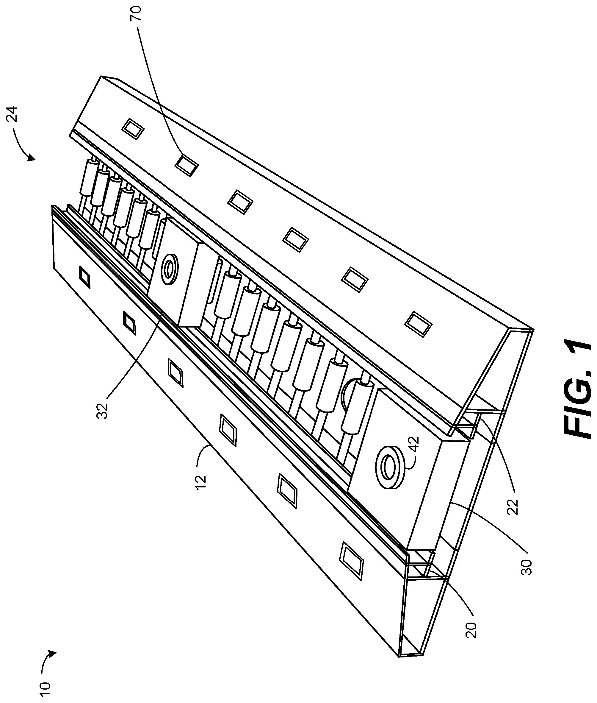 Patent US12351988 Figure 1 – Modular partition track system