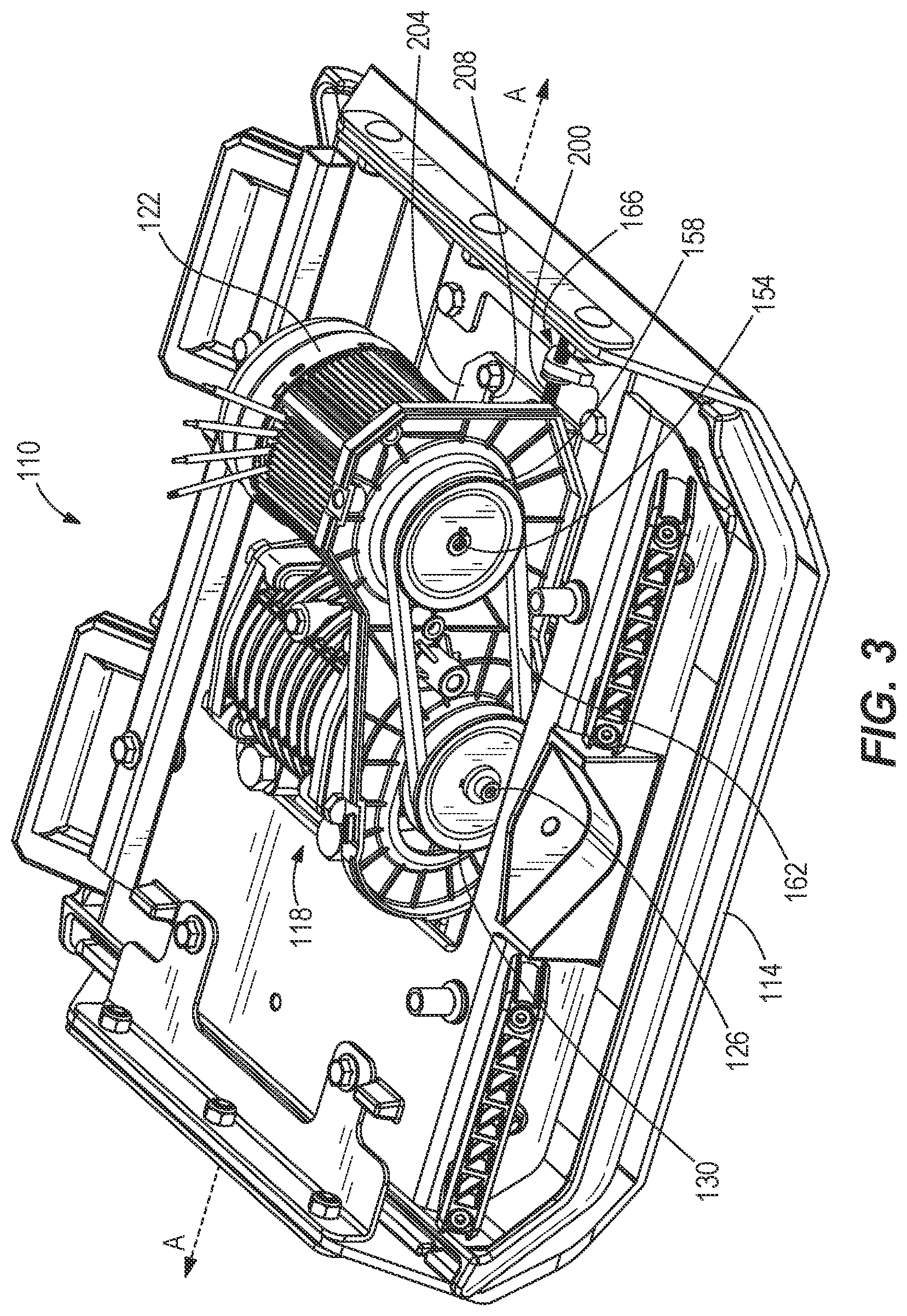 Patent US12351991 Figure 3 – Plate compactor including belt tensioner assembly