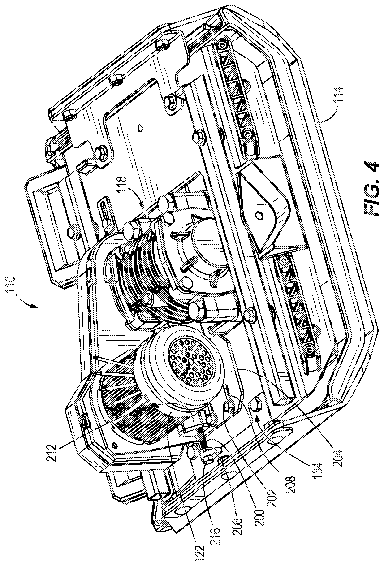 Patent US12351991 Figure 4 – Plate compactor including belt tensioner assembly