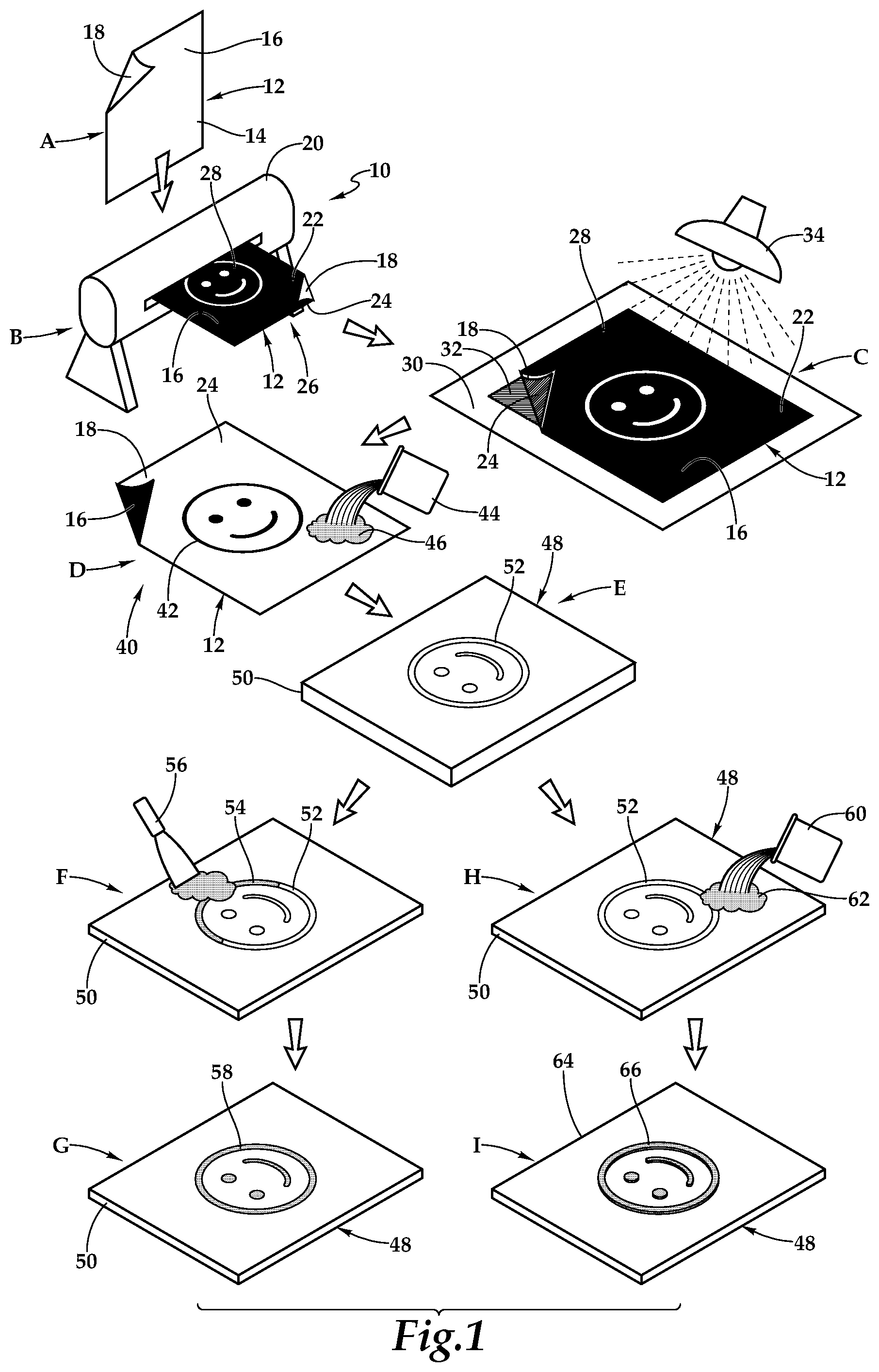 Patent US12351992 Figure 1 – Imprinting film for a building material and system and method for use of same