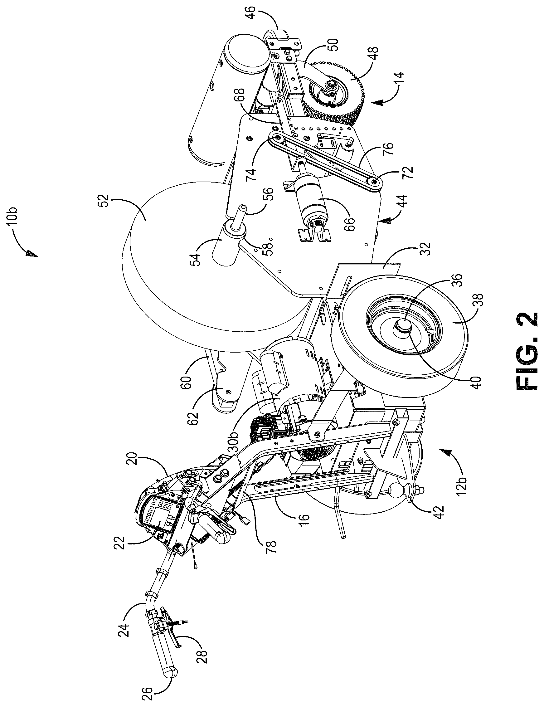 Patent US12351996 Figure 2 – Road taping machine