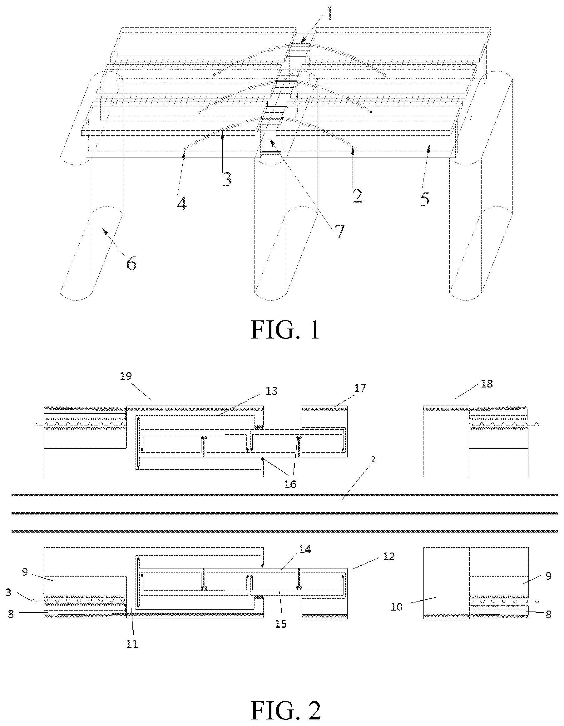Patent US12351997 — Corrugated pipe connection device for continuous section at top of continuous T-shaped beam bridge pier and usage method — Figure 1