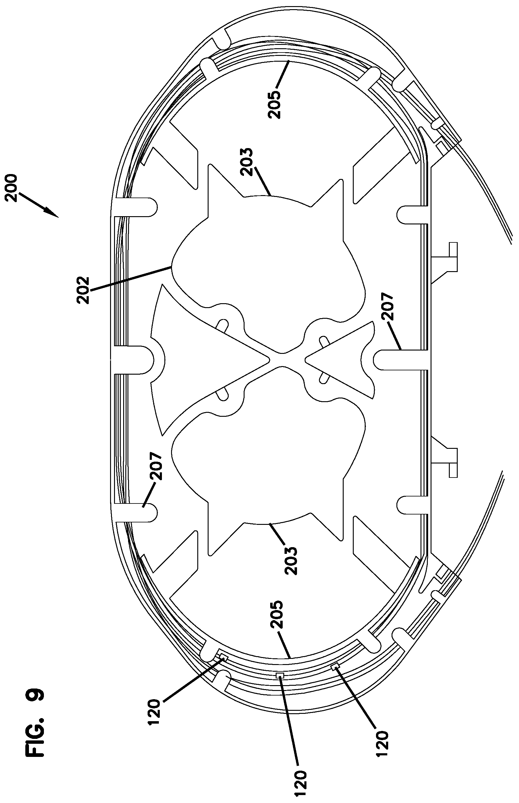 Patent US12353013 Figure 6 – Light weight fiber optic splice and fiber management system