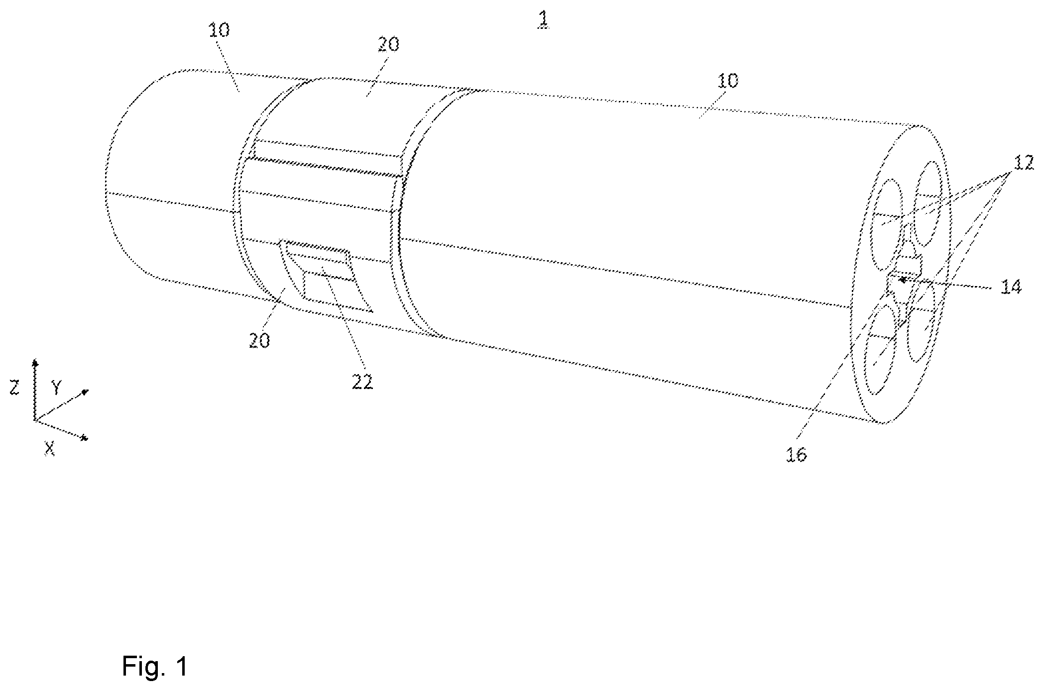 Patent US12353019 Figure 1 – Plug connector for transmitting optical and electrical signals