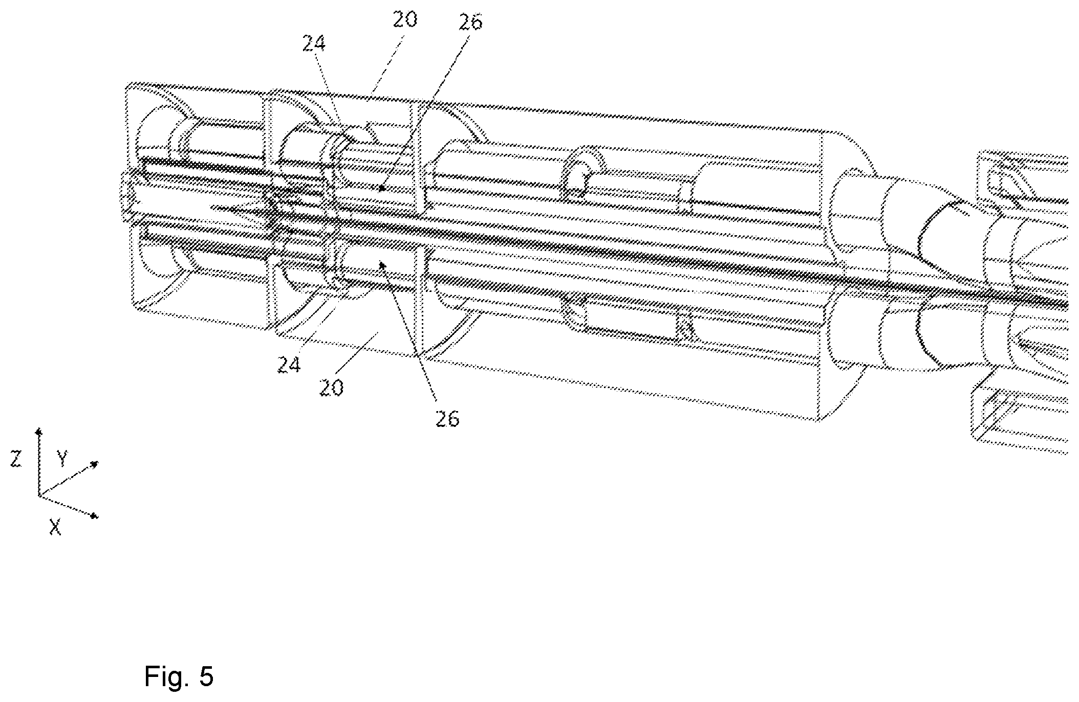 Patent US12353019 Figure 5 – Plug connector for transmitting optical and electrical signals