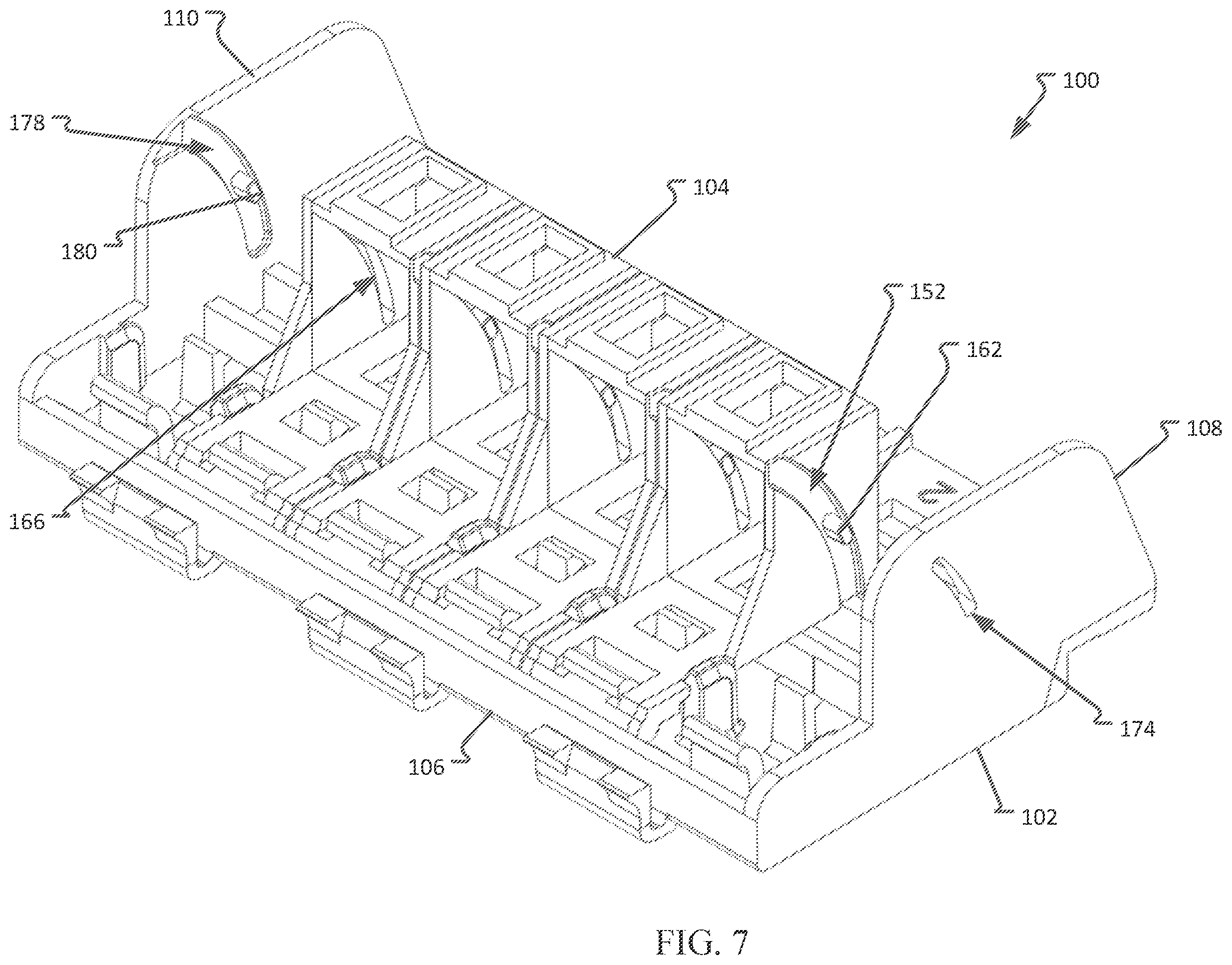 Patent US12353020 Figure 7 – Optical fiber adapter mounting devices