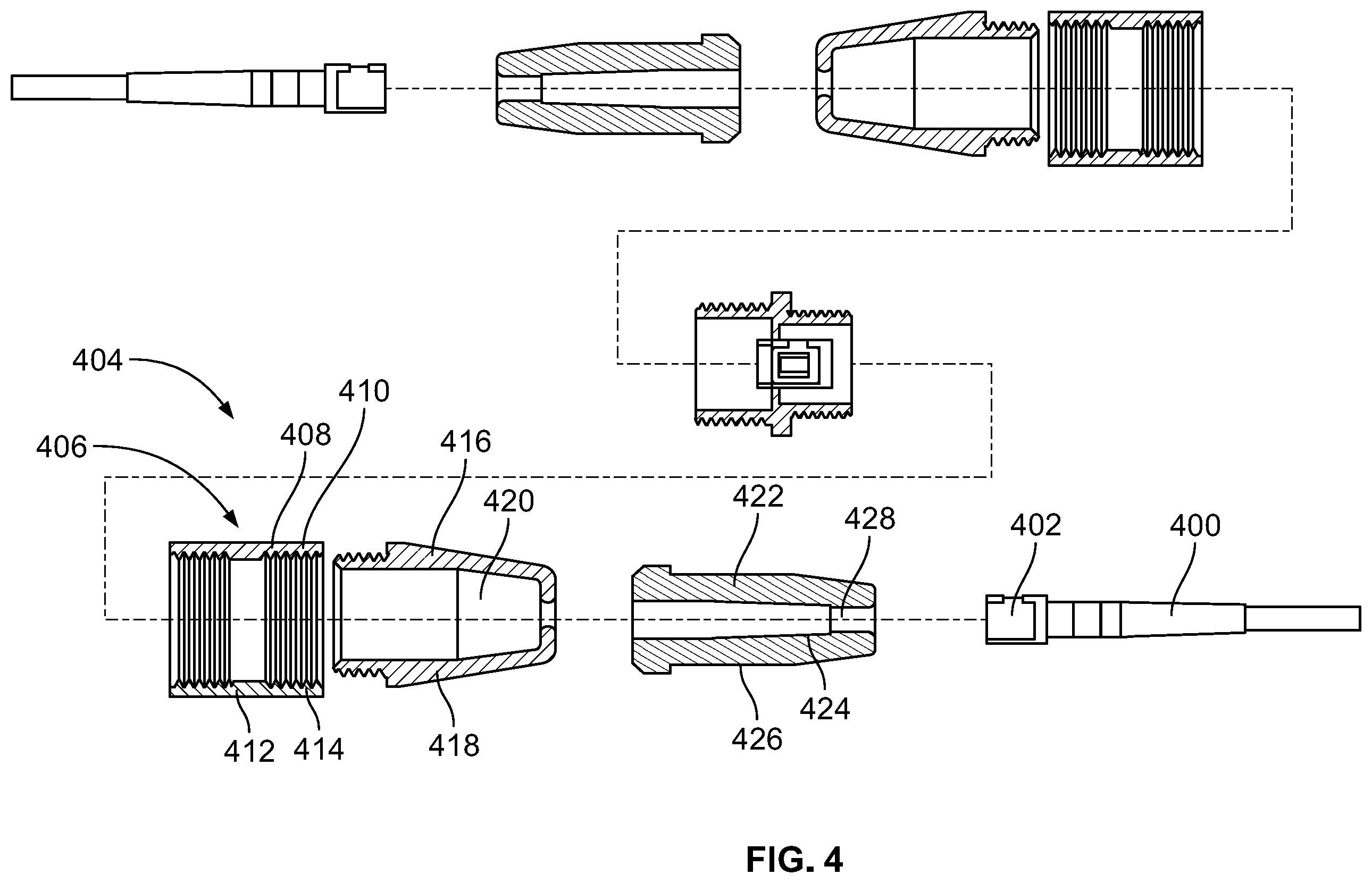 Patent US12353021 Figure 4 – Retrofit cover for fiber optic cable connection