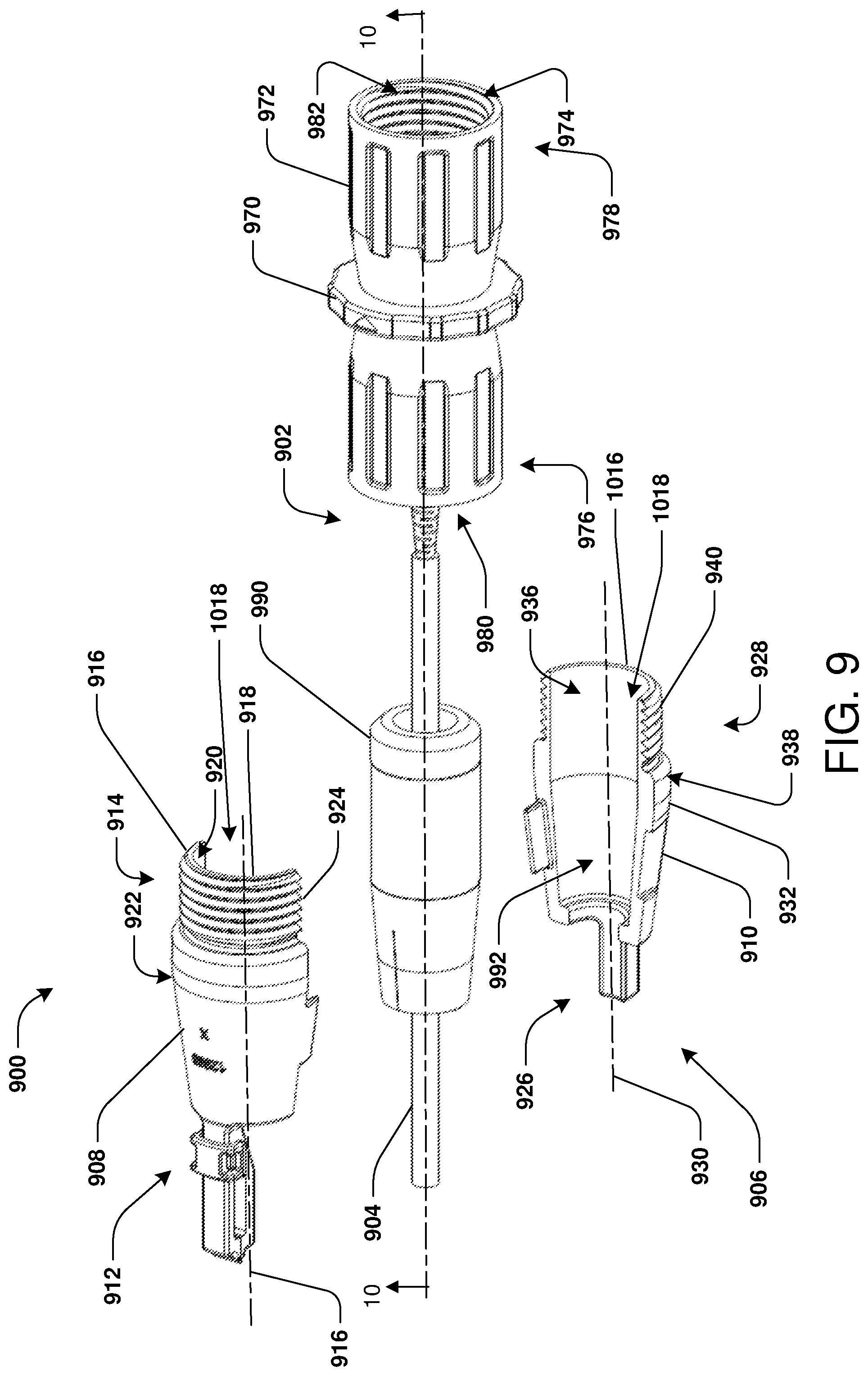 Patent US12353021 Figure 9 – Retrofit cover for fiber optic cable connection