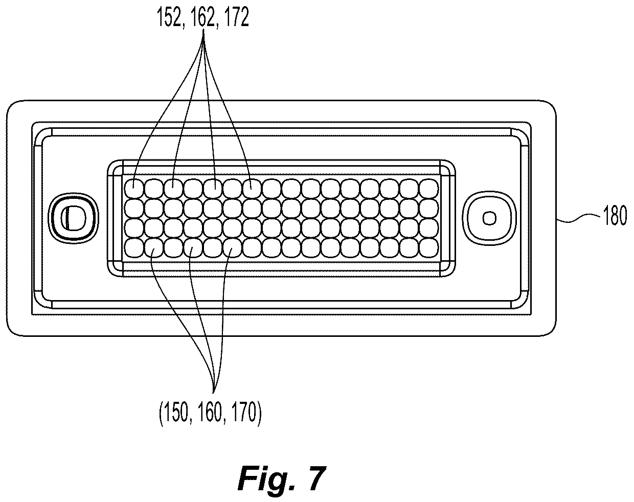 Patent US12353022 Figure 5 – Multi-fiber ferrule with improved eye safety