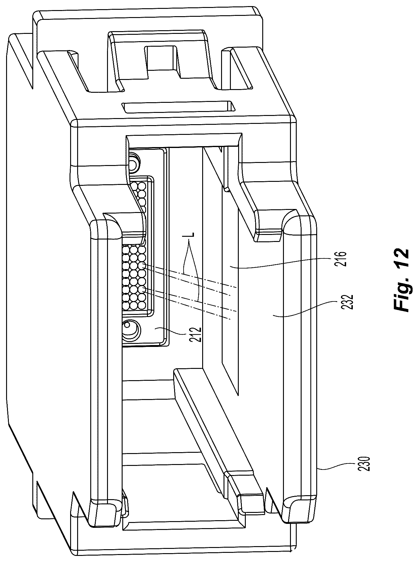 Patent US12353022 Figure 9 – Multi-fiber ferrule with improved eye safety