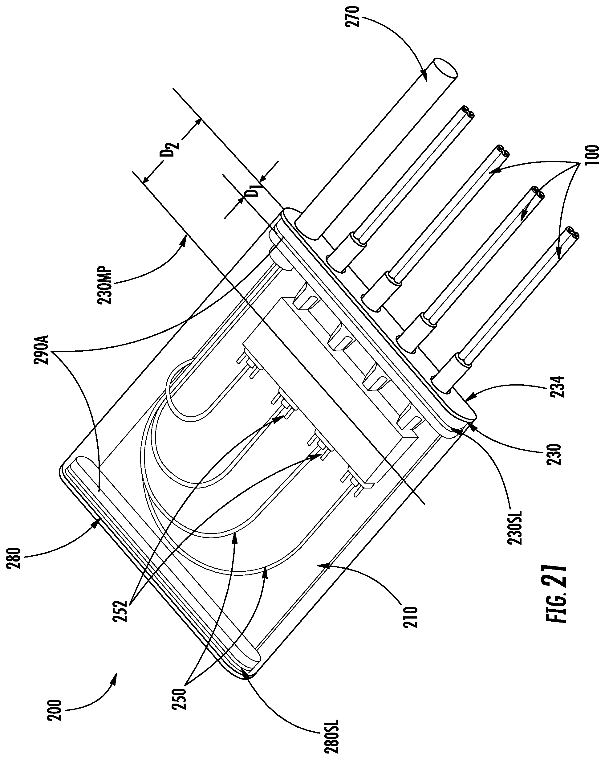 Patent US12353025 Figure 18 – Multiports having a connection port insert and methods of making the same