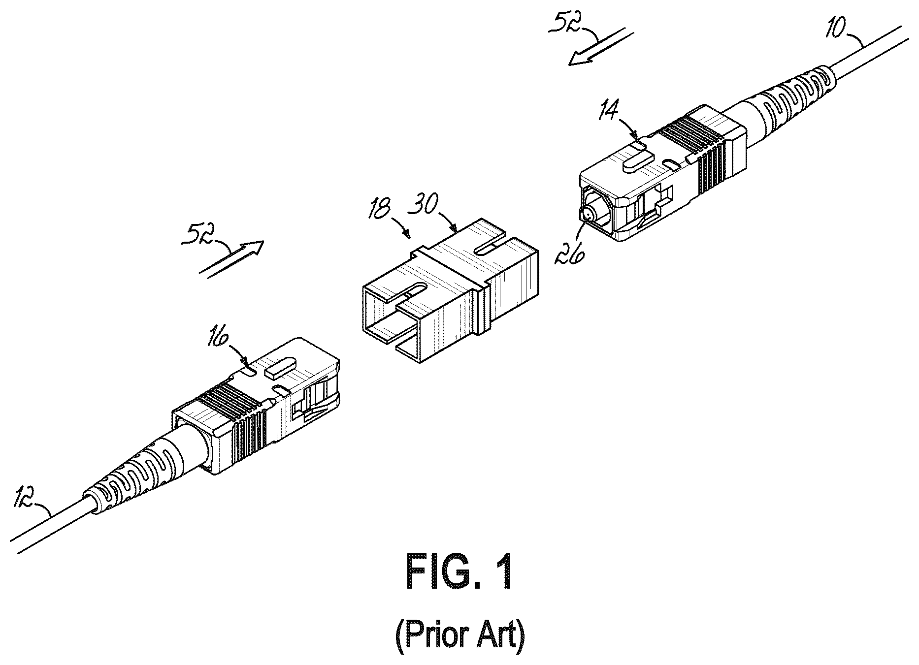 Patent US12353027 Figure 1 – Fiber optic adapters for use with fiber optic connectors and methods for coupling fiber optic connectors