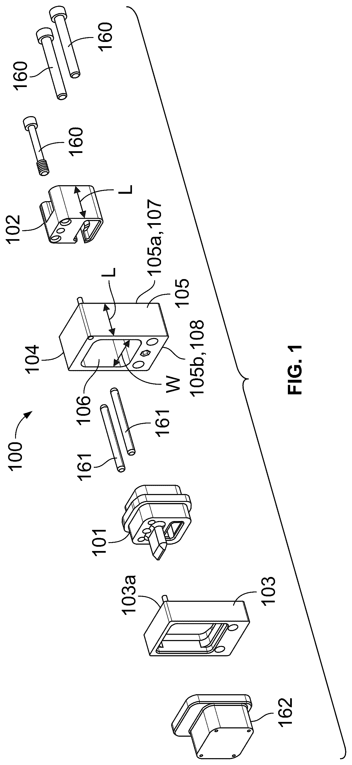 Patent US12353028 Figure 1 – Fiber optic backplane connector with spacer