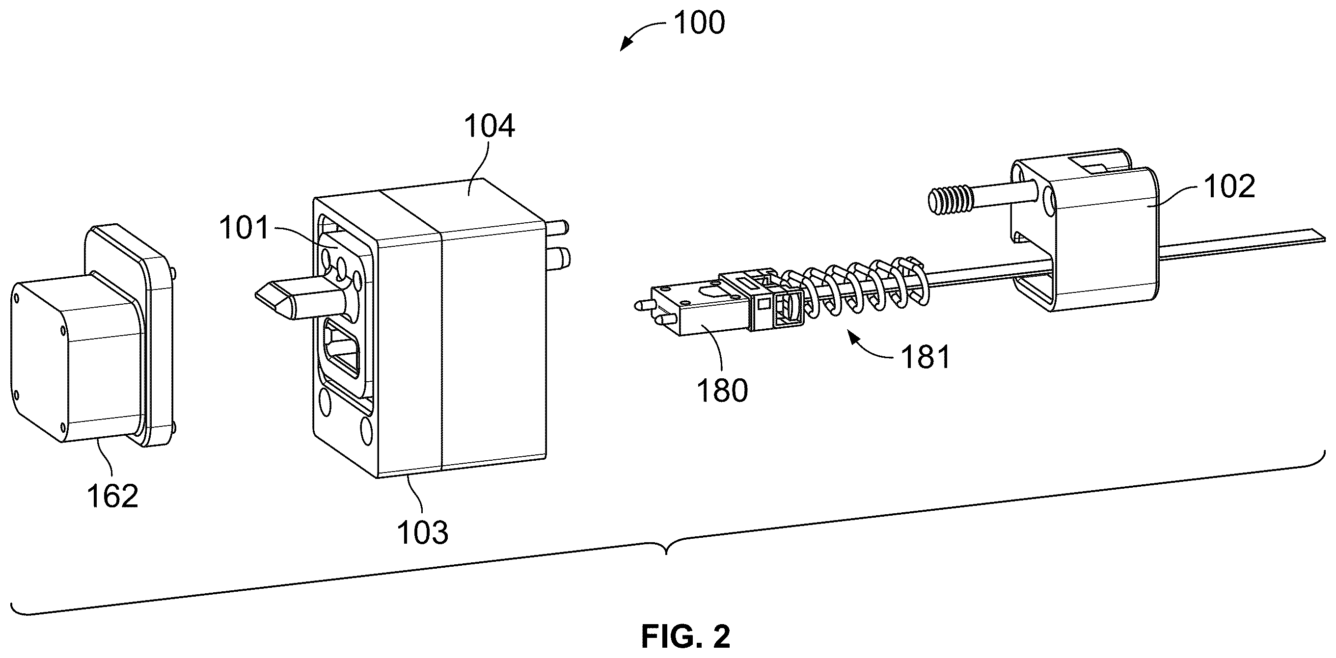 Patent US12353028 Figure 2 – Fiber optic backplane connector with spacer