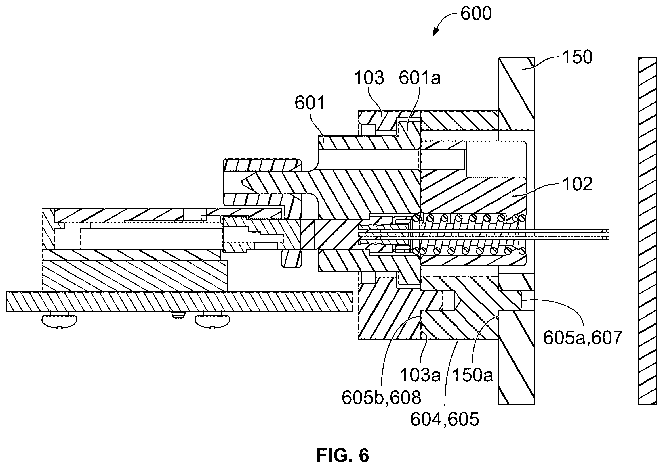 Patent US12353028 Figure 6 – Fiber optic backplane connector with spacer