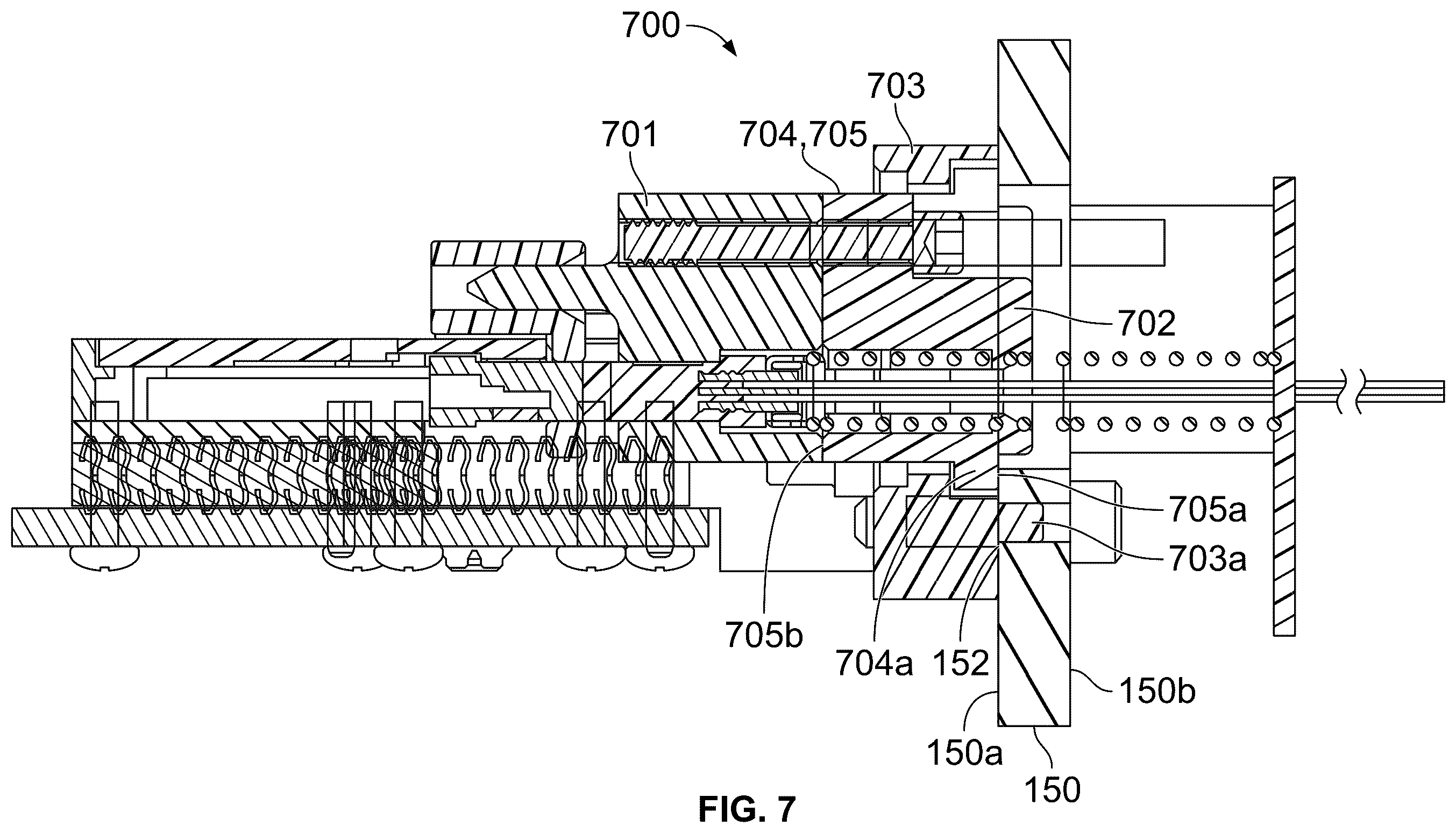 Patent US12353028 Figure 7 – Fiber optic backplane connector with spacer