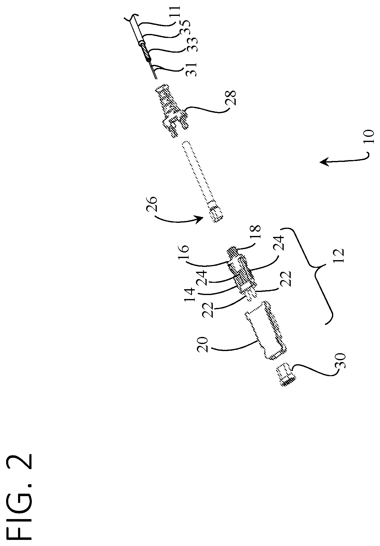 Patent US12353029 Figure 2 – Optical fiber connector