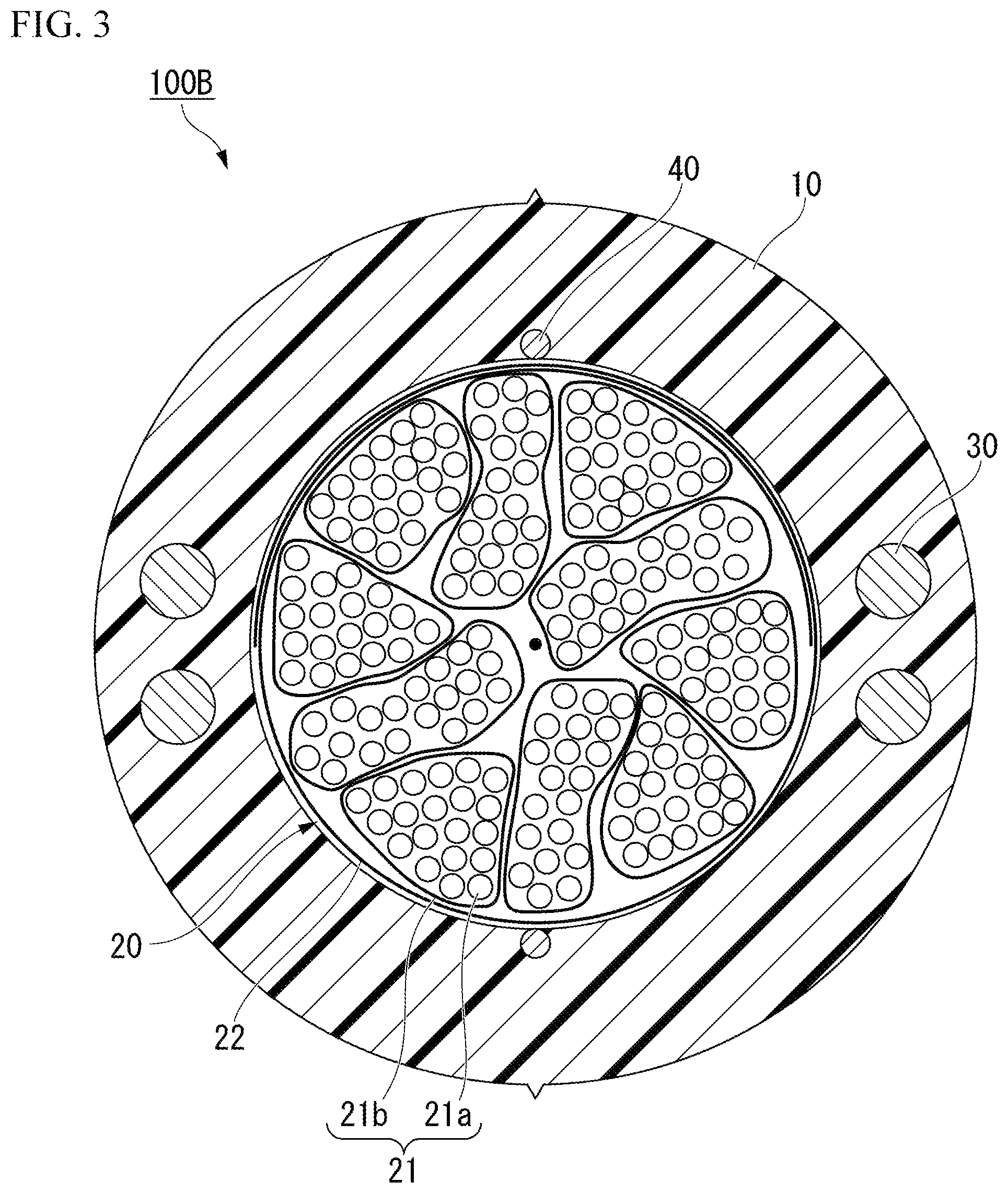 Patent US12353036 Figure 3 – Optical fiber cable