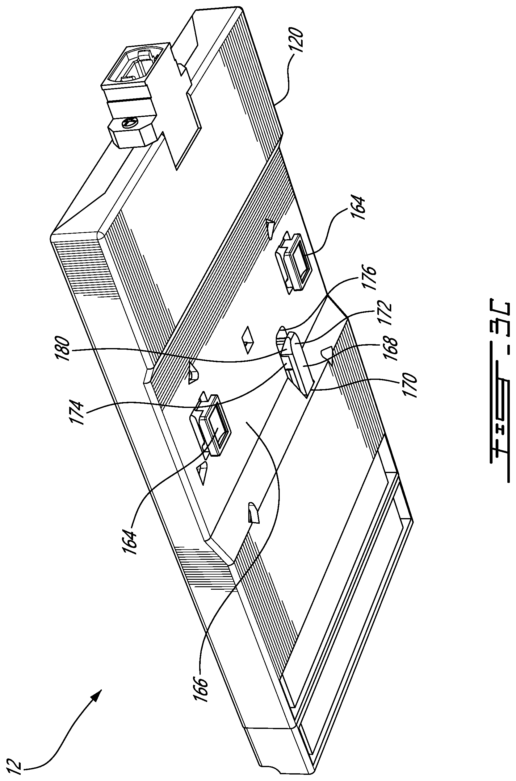 Patent US12353039 Figure 7 – Fiber optic cassette with cable manager and system