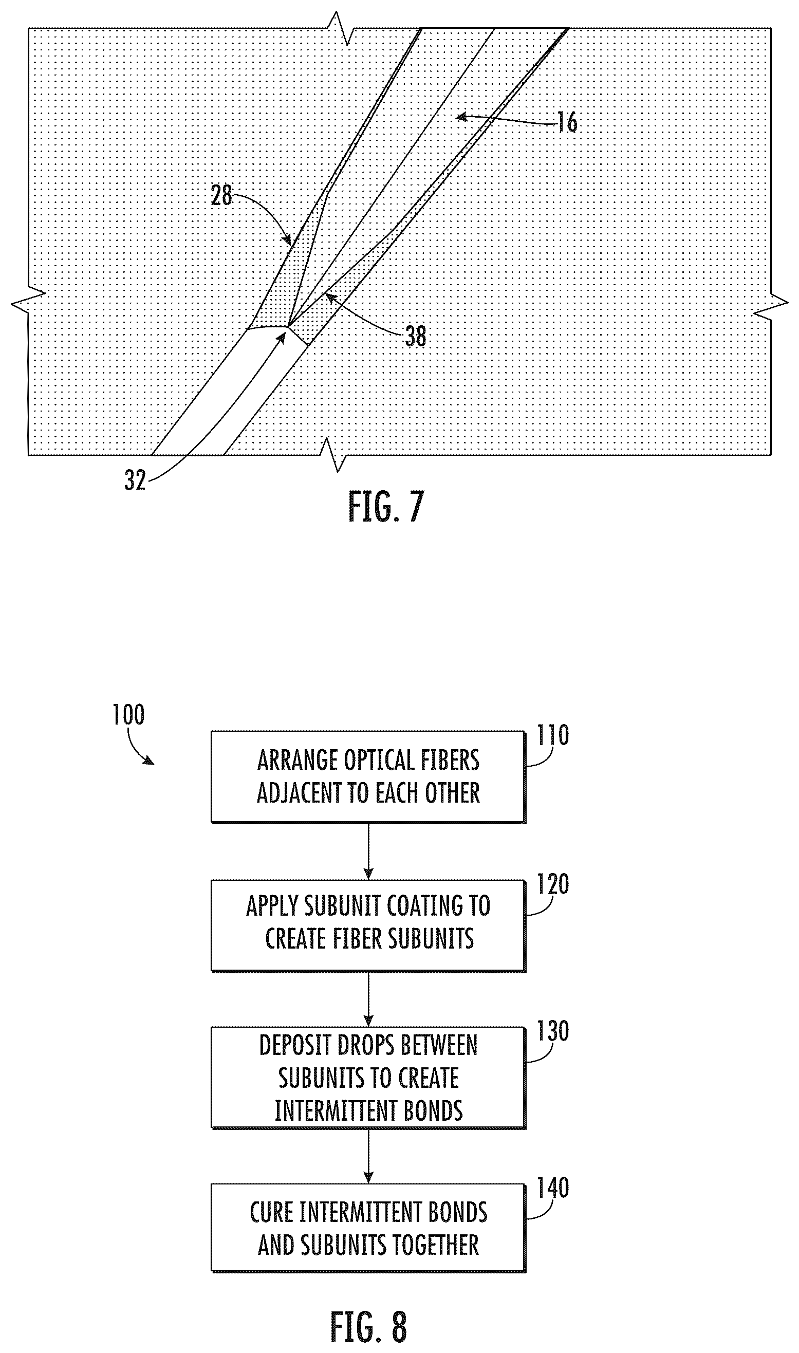 Patent US12353041 Figure 6 – Intermittently bonded ribbon with intermittent bonds created with a wet-on-wet process