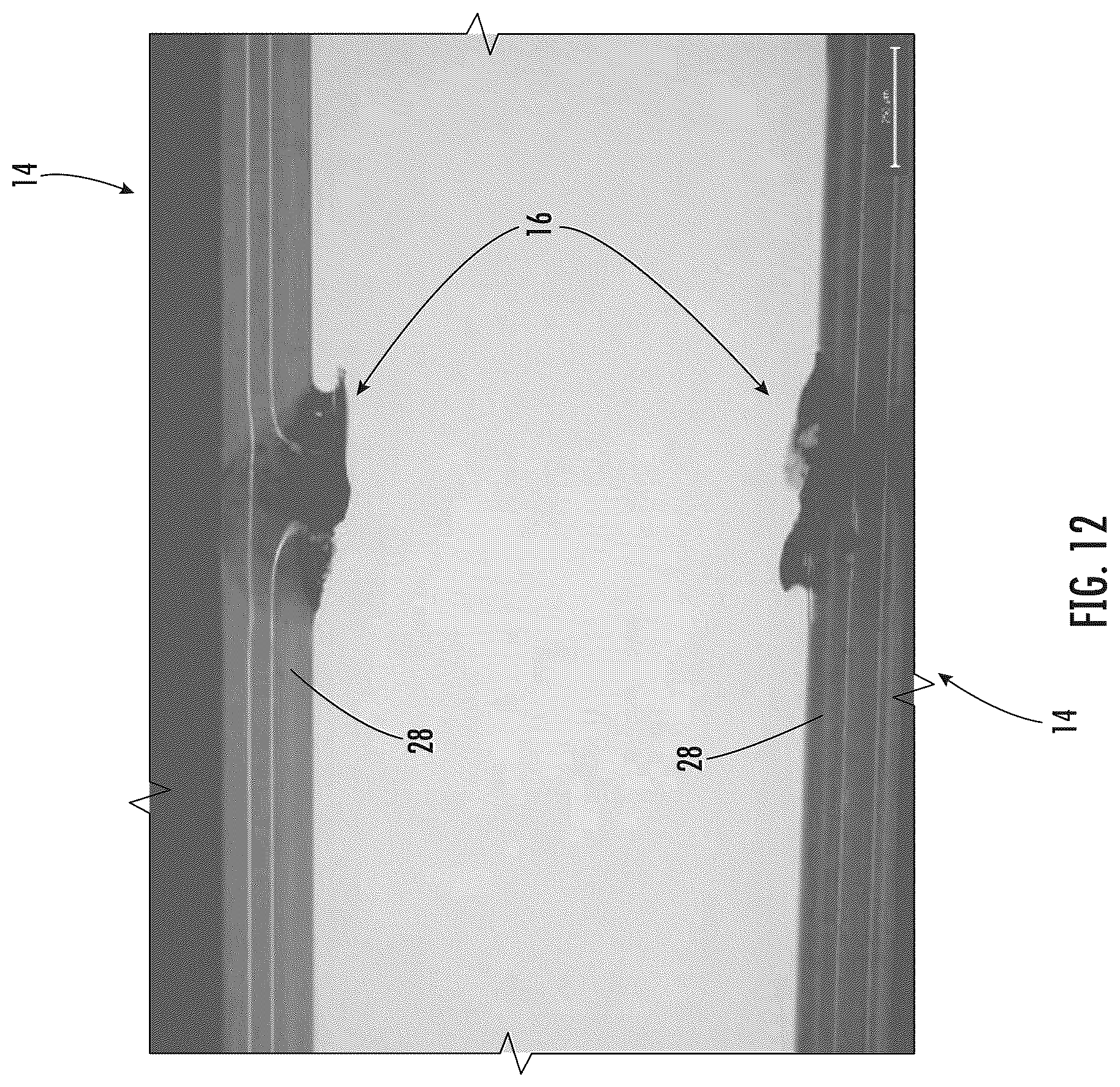 Patent US12353041 Figure 10 – Intermittently bonded ribbon with intermittent bonds created with a wet-on-wet process