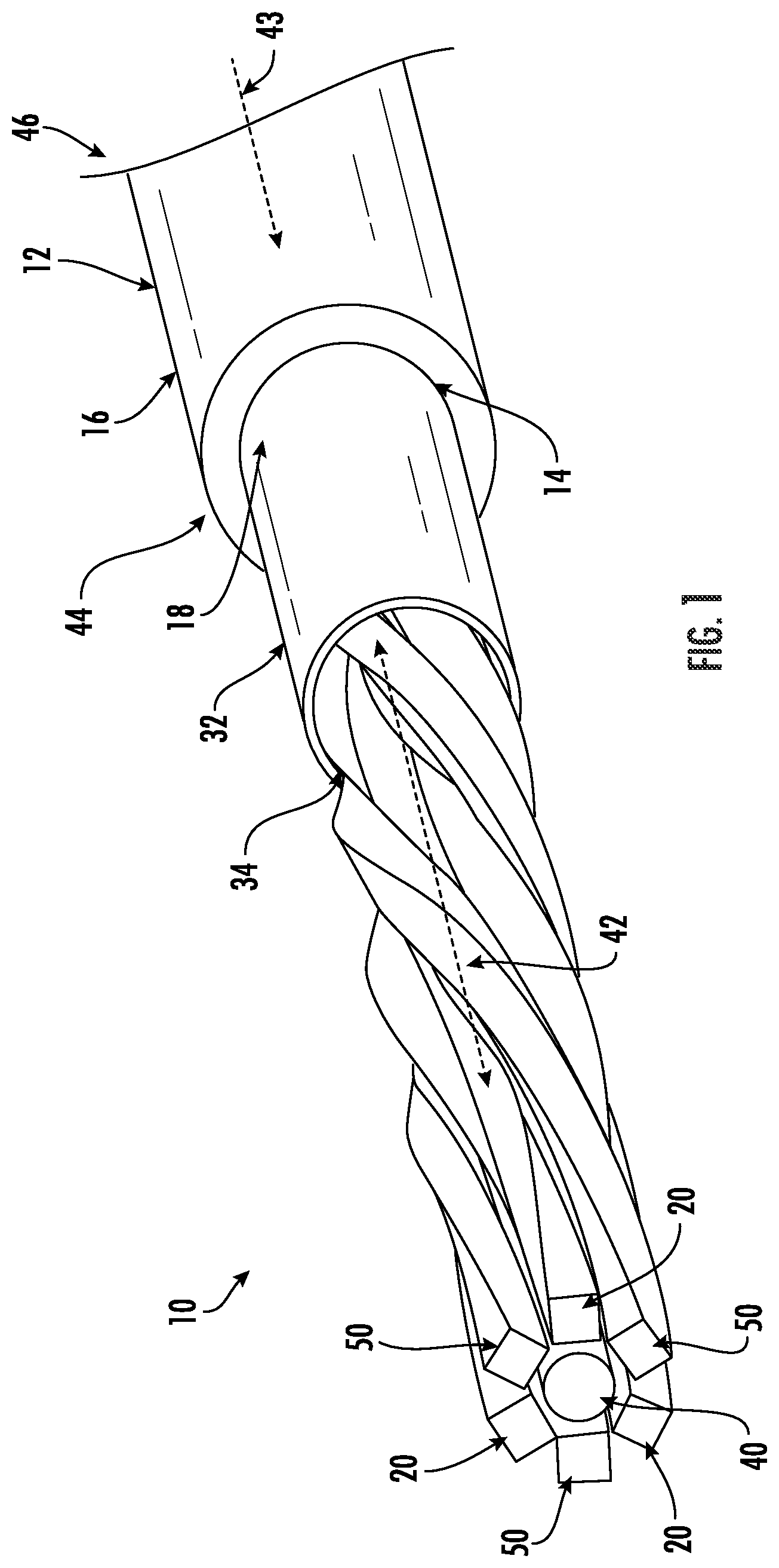 Patent US12353042 Figure 1 – Optical cable with SZ stranded routable fiber carrying subunits