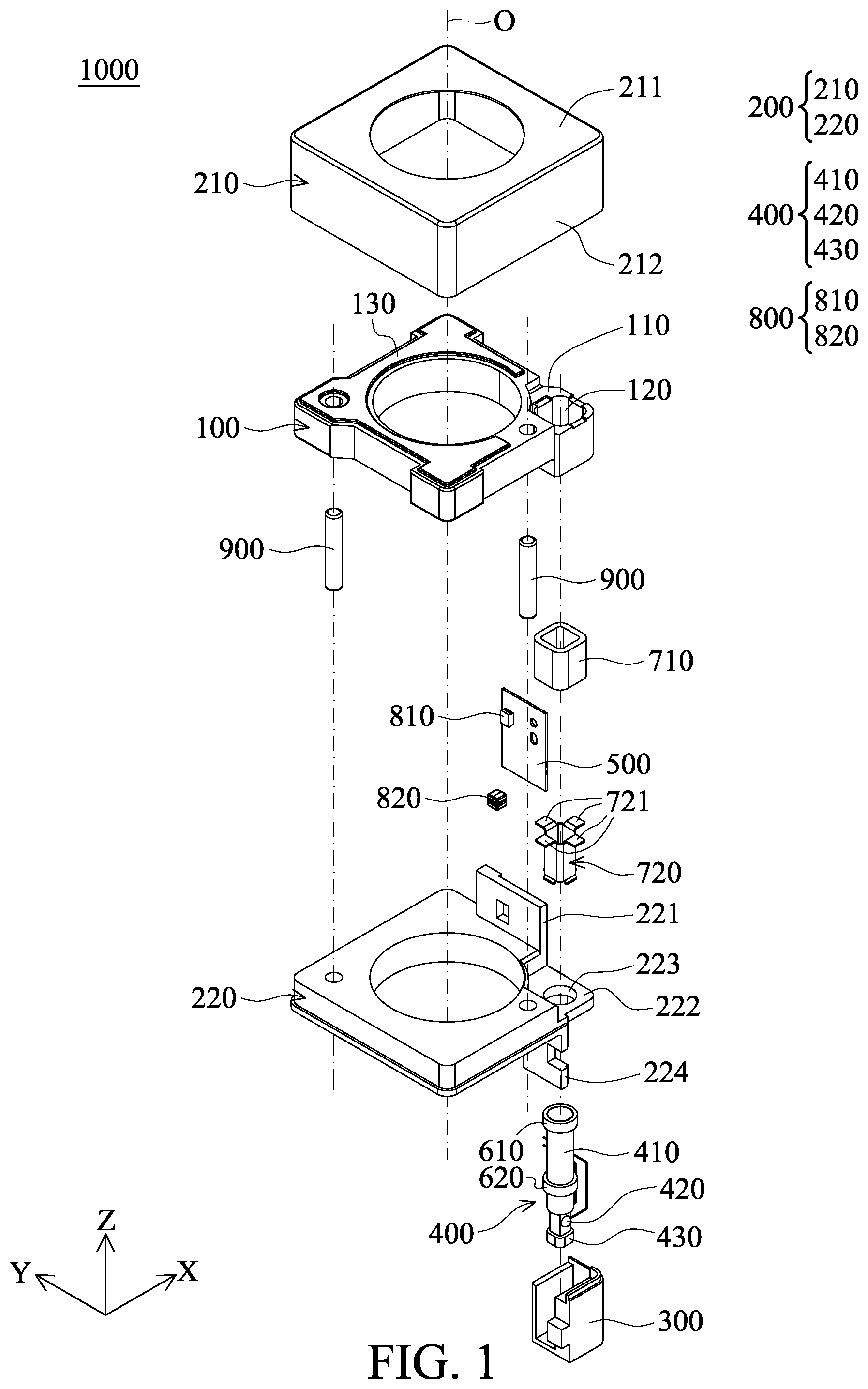 Patent US12353046 Figure 1 – Optical component driving mechanism