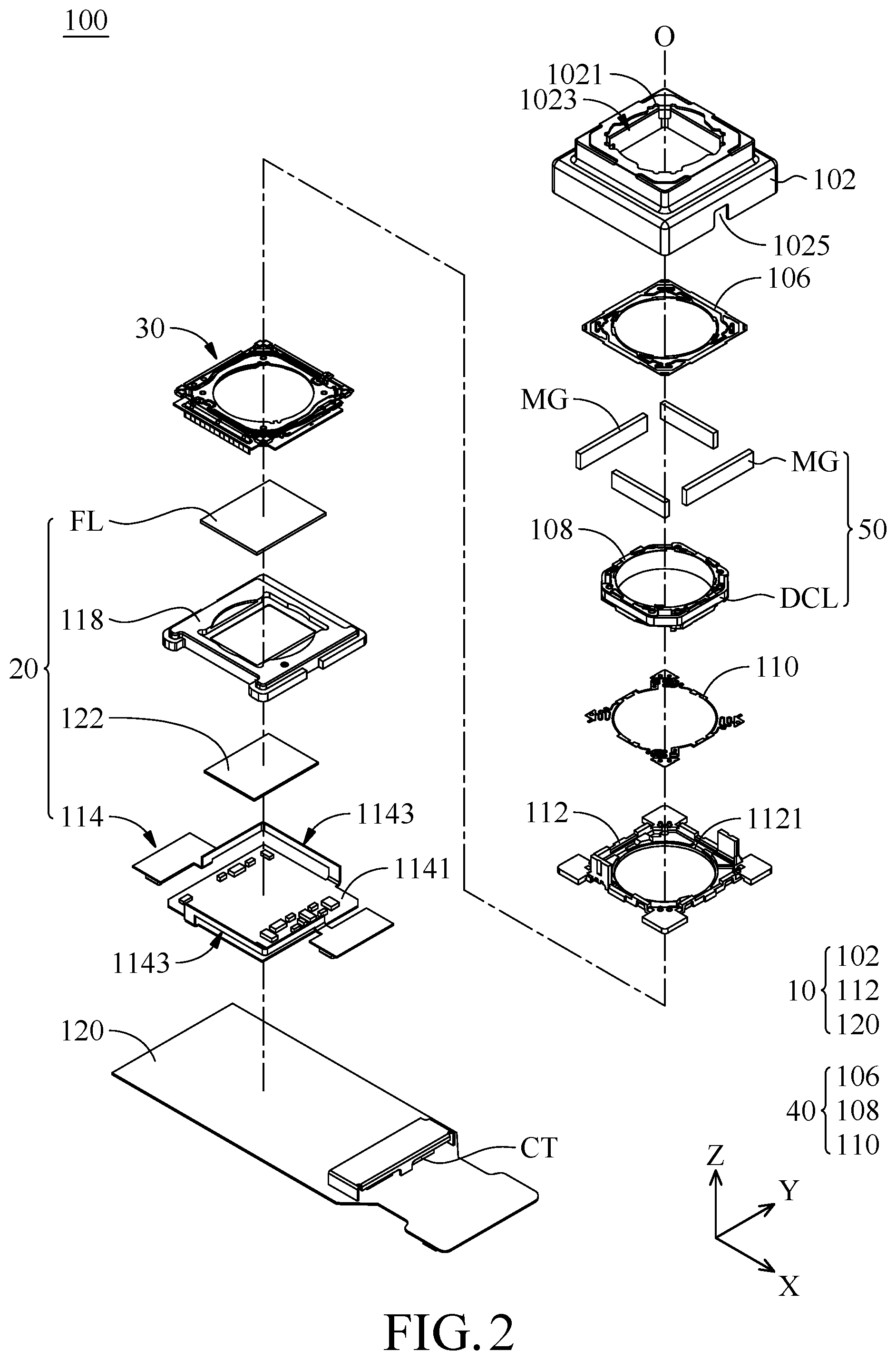 Patent US12353053 Figure 2 – Photosensitive element driving mechanism
