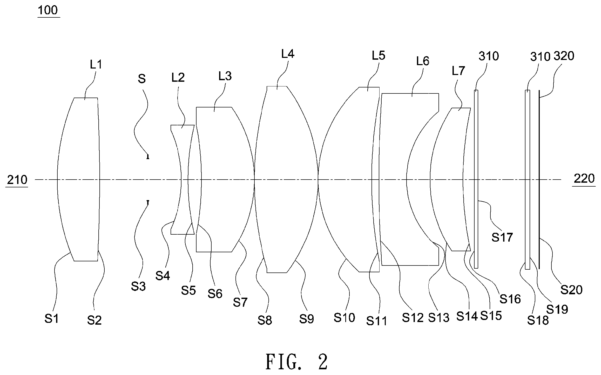 Patent US12353057 Figure 2 – Fixed-focus lens