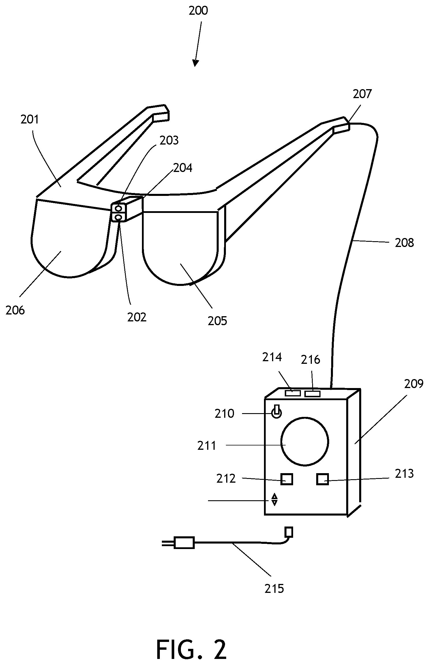 Patent US12353066 Figure 2 – Electronic loupe