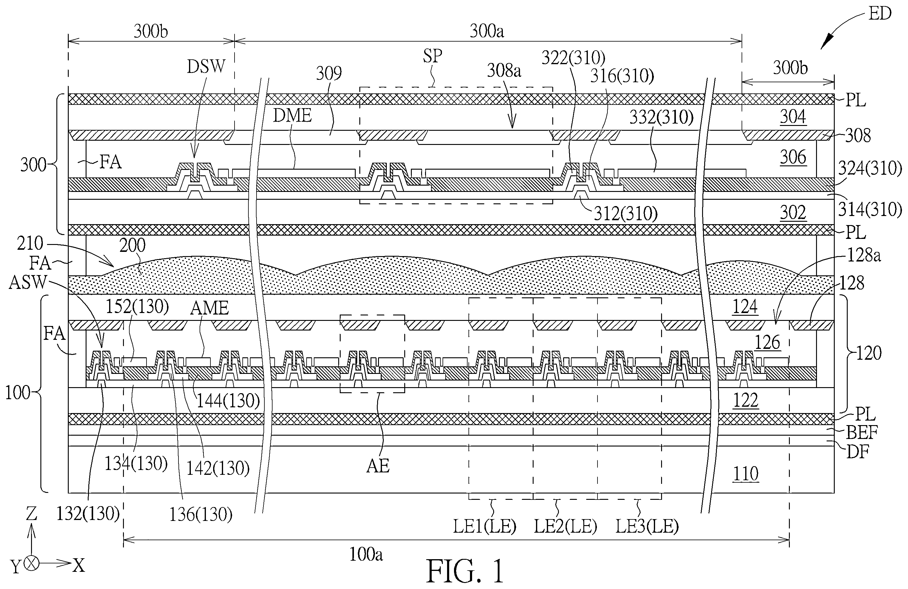 Patent US12353076 Figure 1 – Electronic device