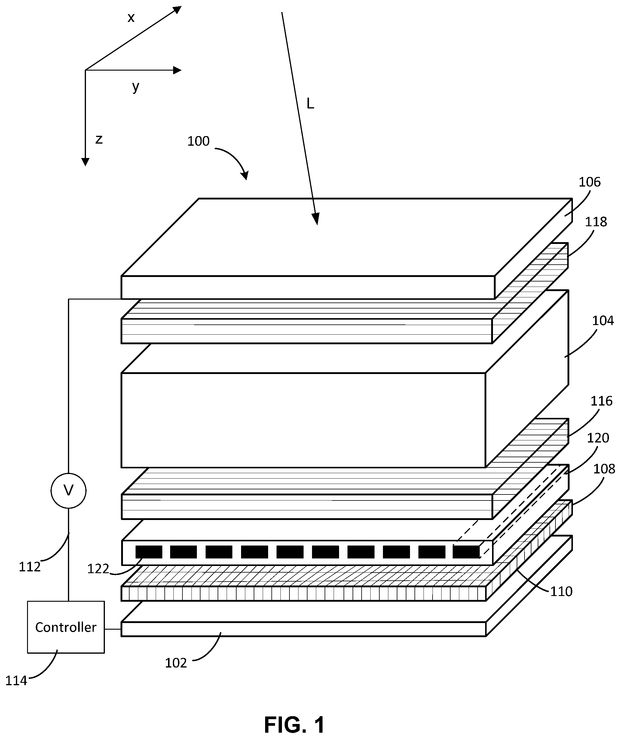 Patent US12353088 Figure 1 – Spatial light modulator incorporating aberration correction