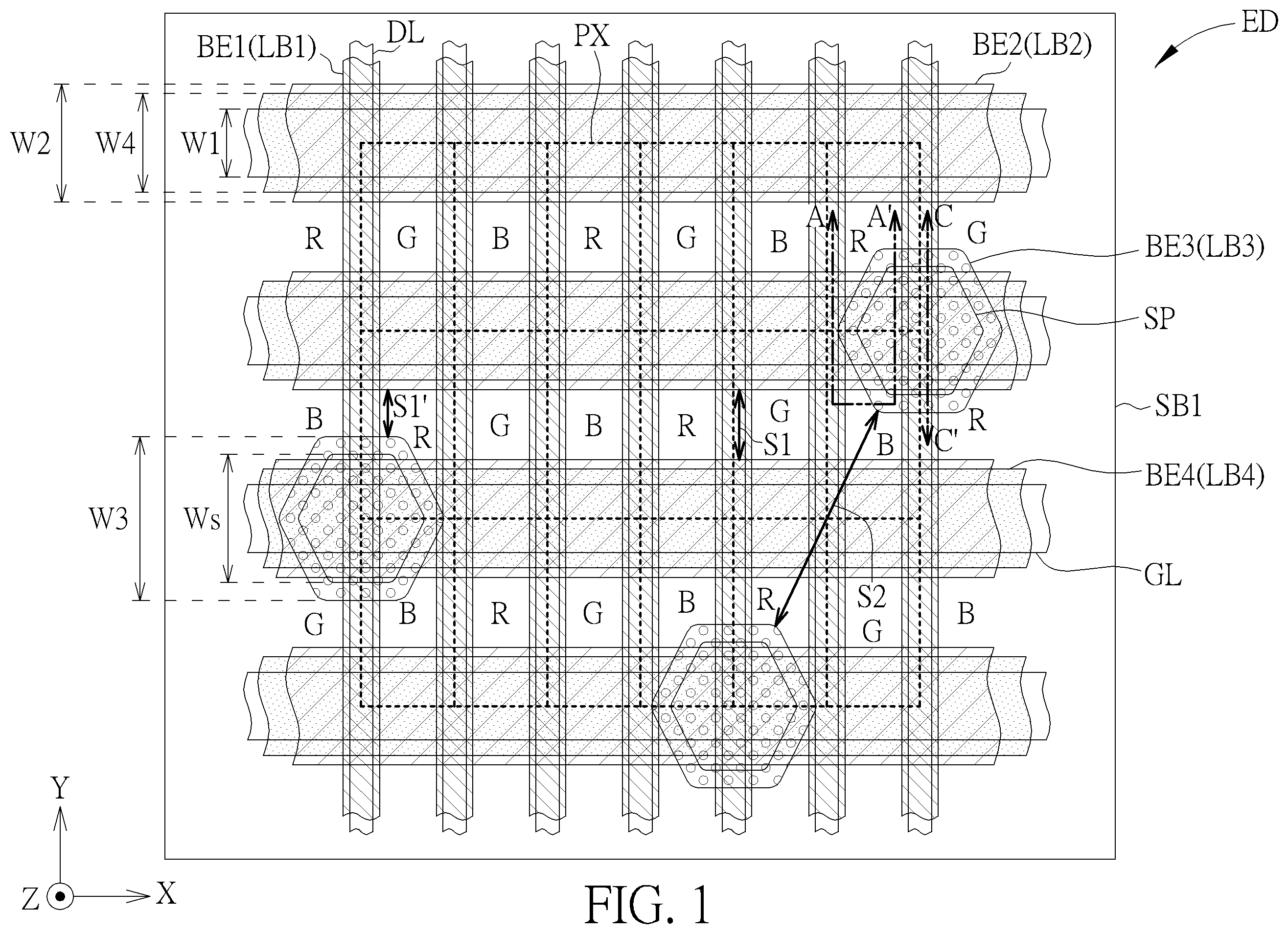 Patent US12353090 Figure 1 – Electronic device