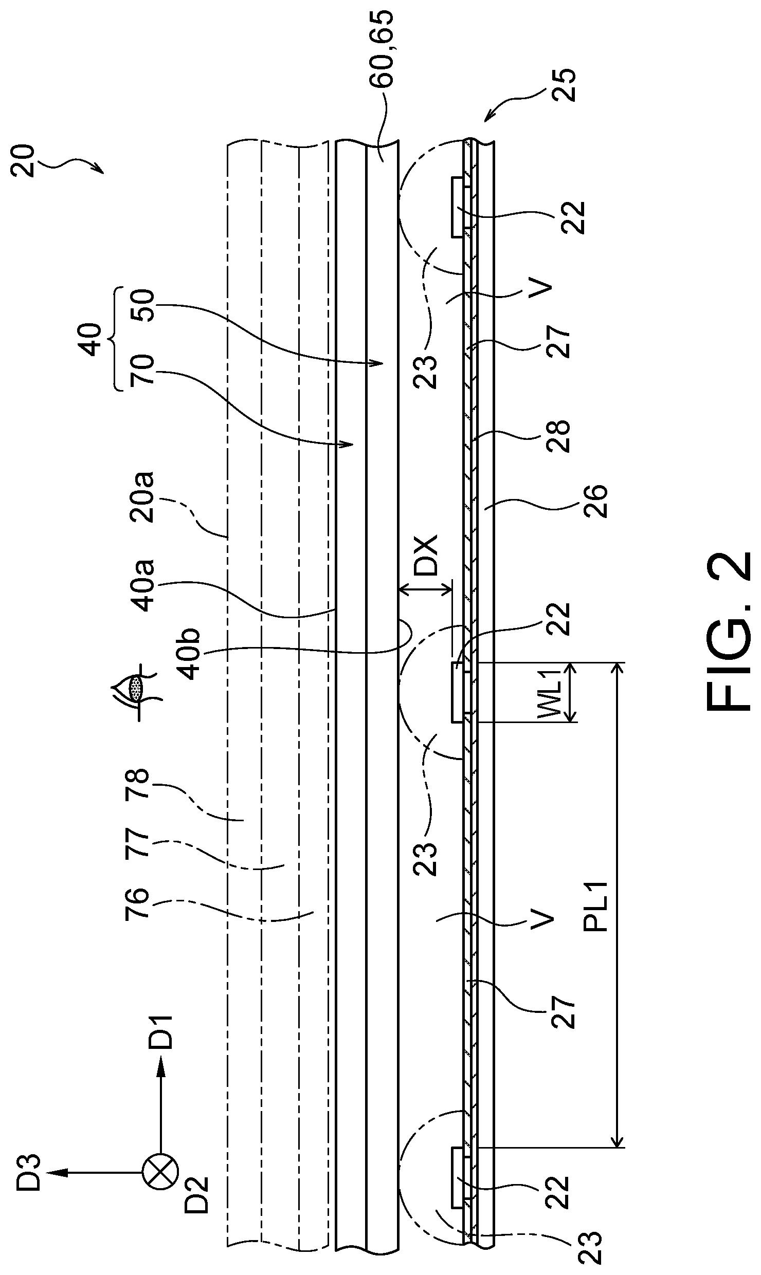 Patent US12353092 Figure 2 – Diffusing member, manufacturing method of diffusing member, planar light source device, display device, and dielectric multilayer film