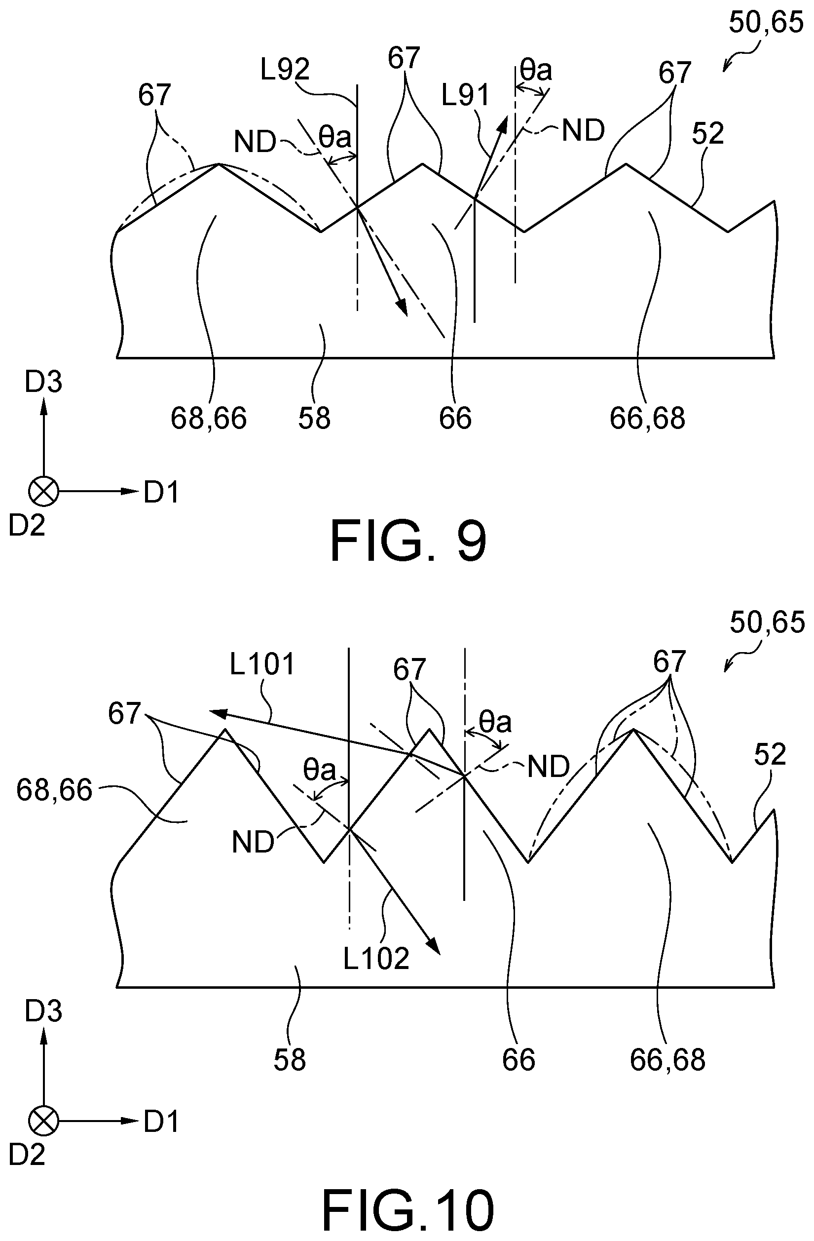 Patent US12353092 Figure 7 – Diffusing member, manufacturing method of diffusing member, planar light source device, display device, and dielectric multilayer film