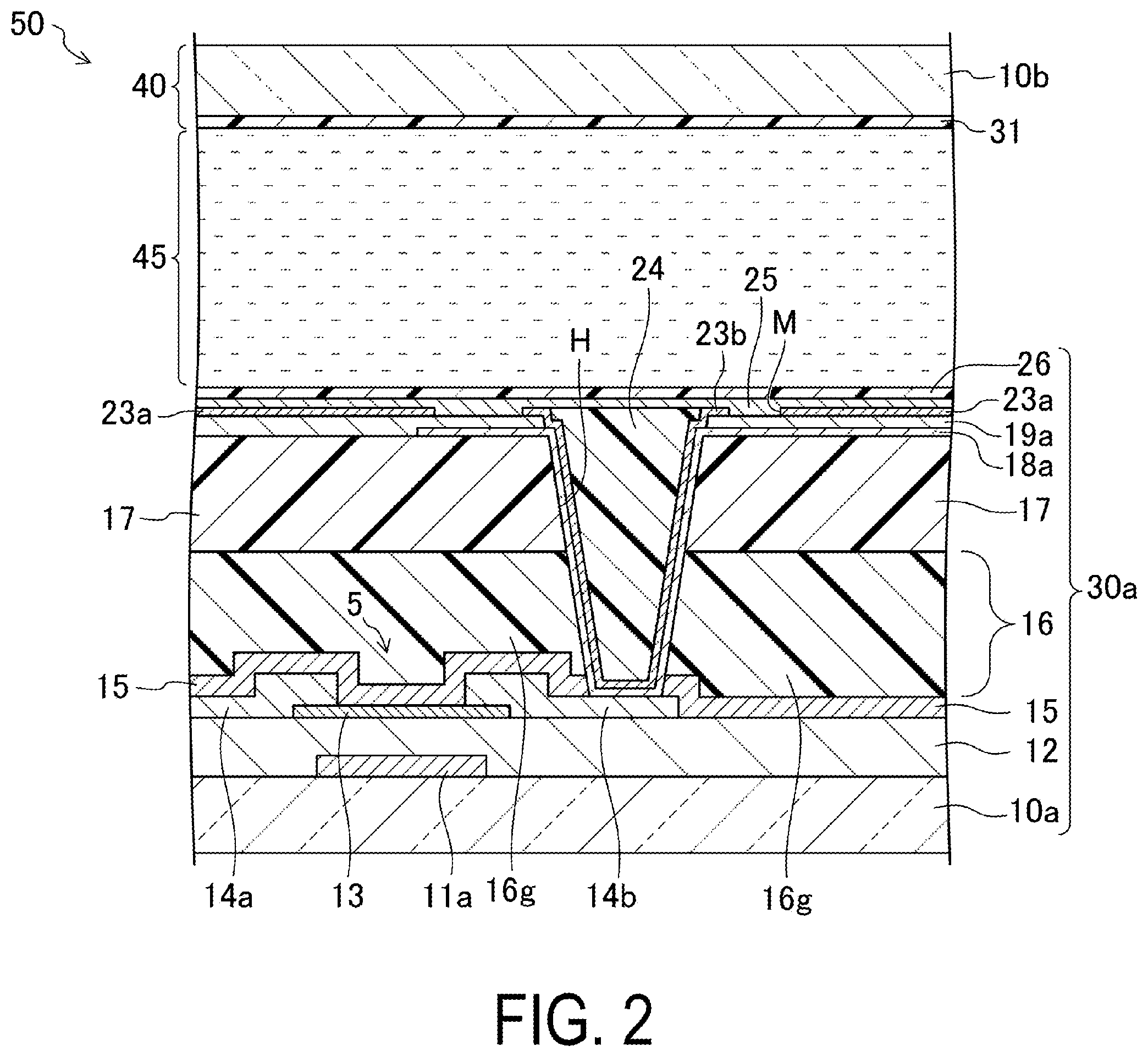 Patent US12353104 Figure 2 – Active matrix substrate, liquid crystal display device including the same, and method of manufacturing active matrix substrate