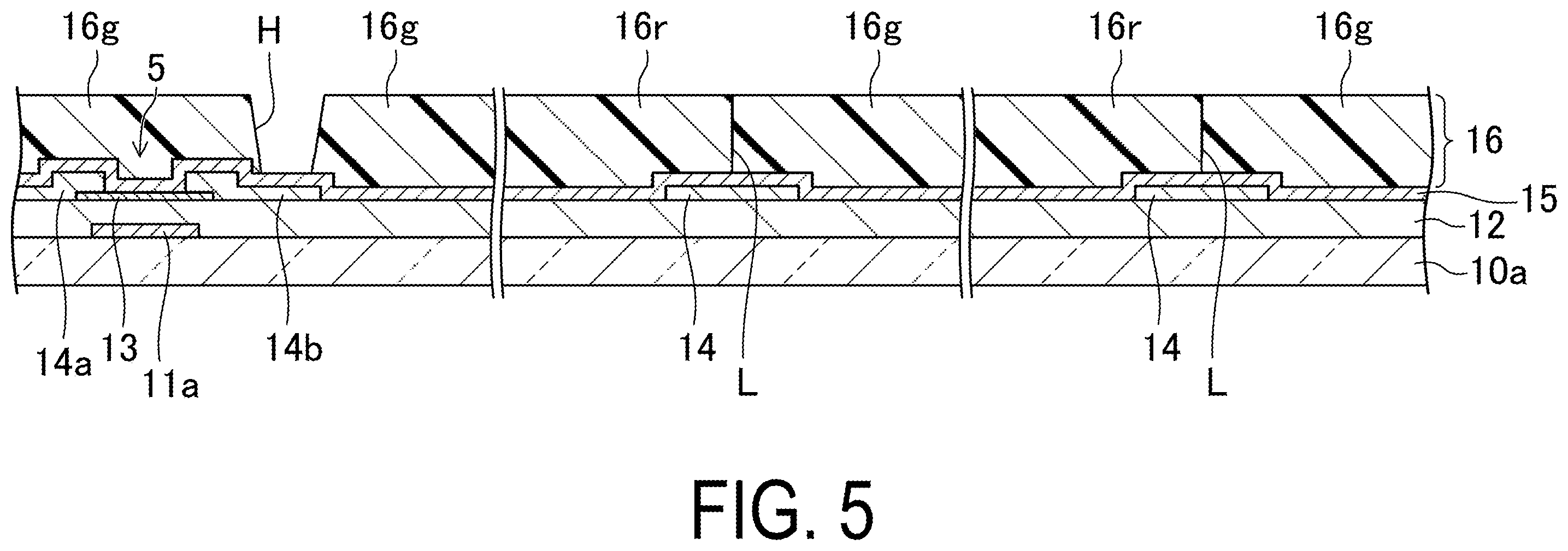 Patent US12353104 Figure 5 – Active matrix substrate, liquid crystal display device including the same, and method of manufacturing active matrix substrate