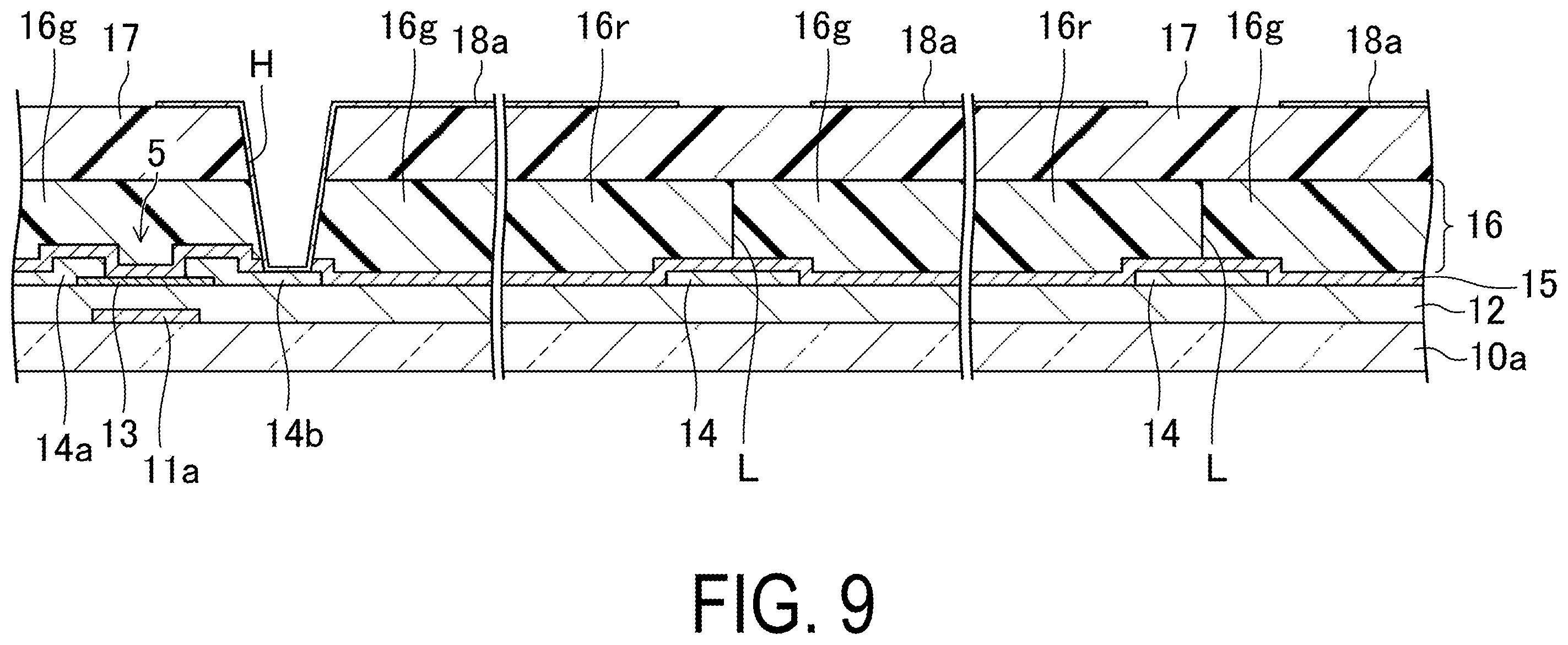 Patent US12353104 Figure 9 – Active matrix substrate, liquid crystal display device including the same, and method of manufacturing active matrix substrate