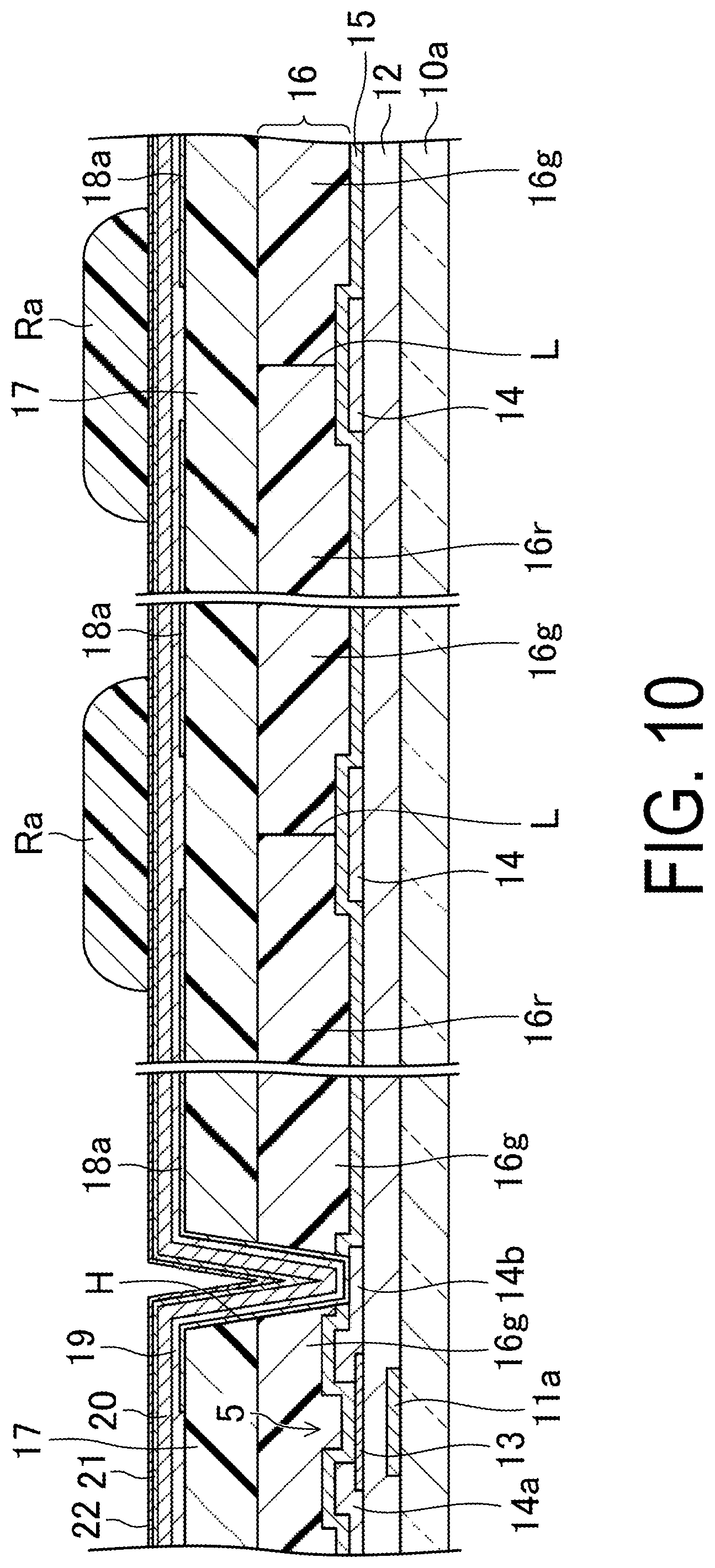 Patent US12353104 Figure 10 – Active matrix substrate, liquid crystal display device including the same, and method of manufacturing active matrix substrate