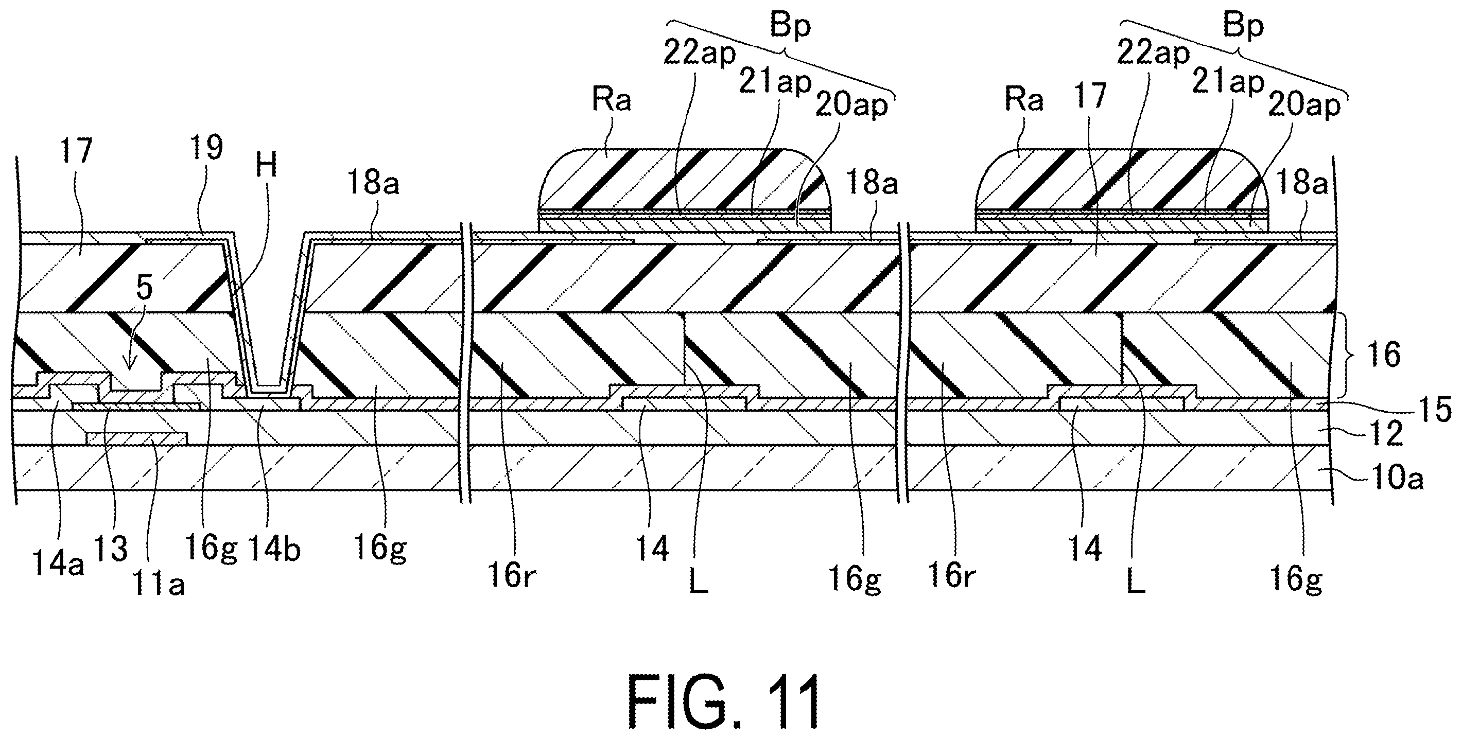 Patent US12353104 Figure 11 – Active matrix substrate, liquid crystal display device including the same, and method of manufacturing active matrix substrate