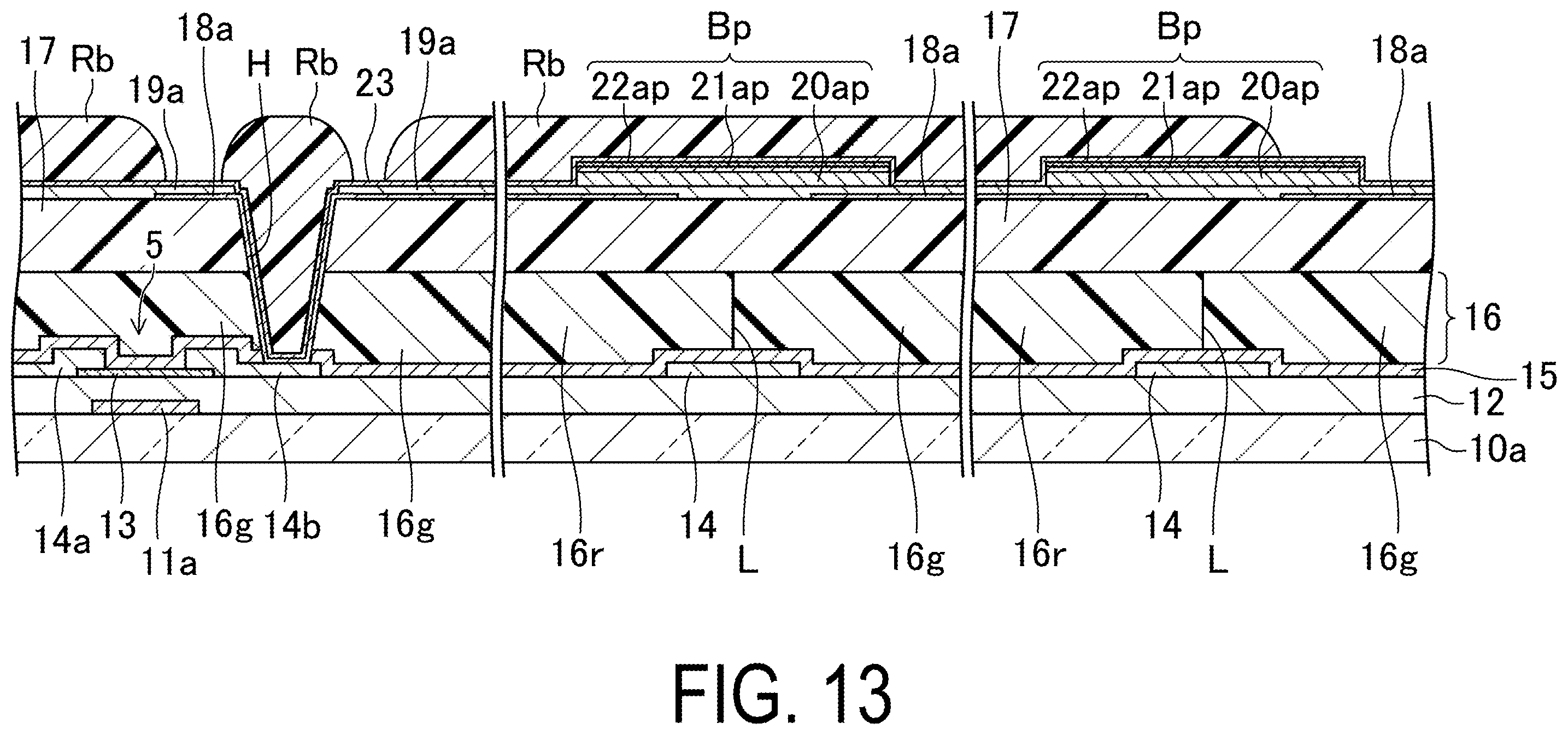 Patent US12353104 Figure 13 – Active matrix substrate, liquid crystal display device including the same, and method of manufacturing active matrix substrate