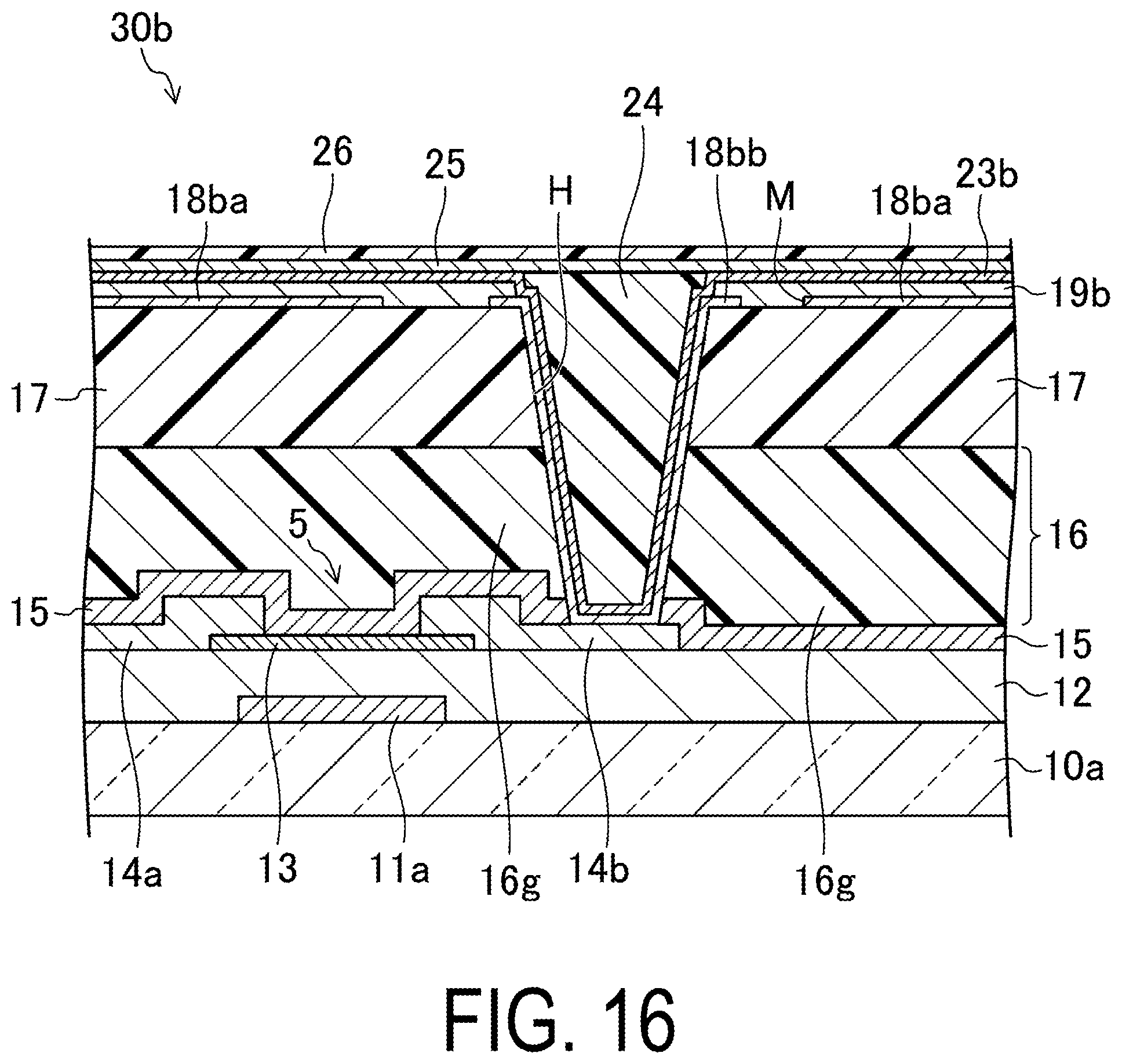 Patent US12353104 Figure 16 – Active matrix substrate, liquid crystal display device including the same, and method of manufacturing active matrix substrate