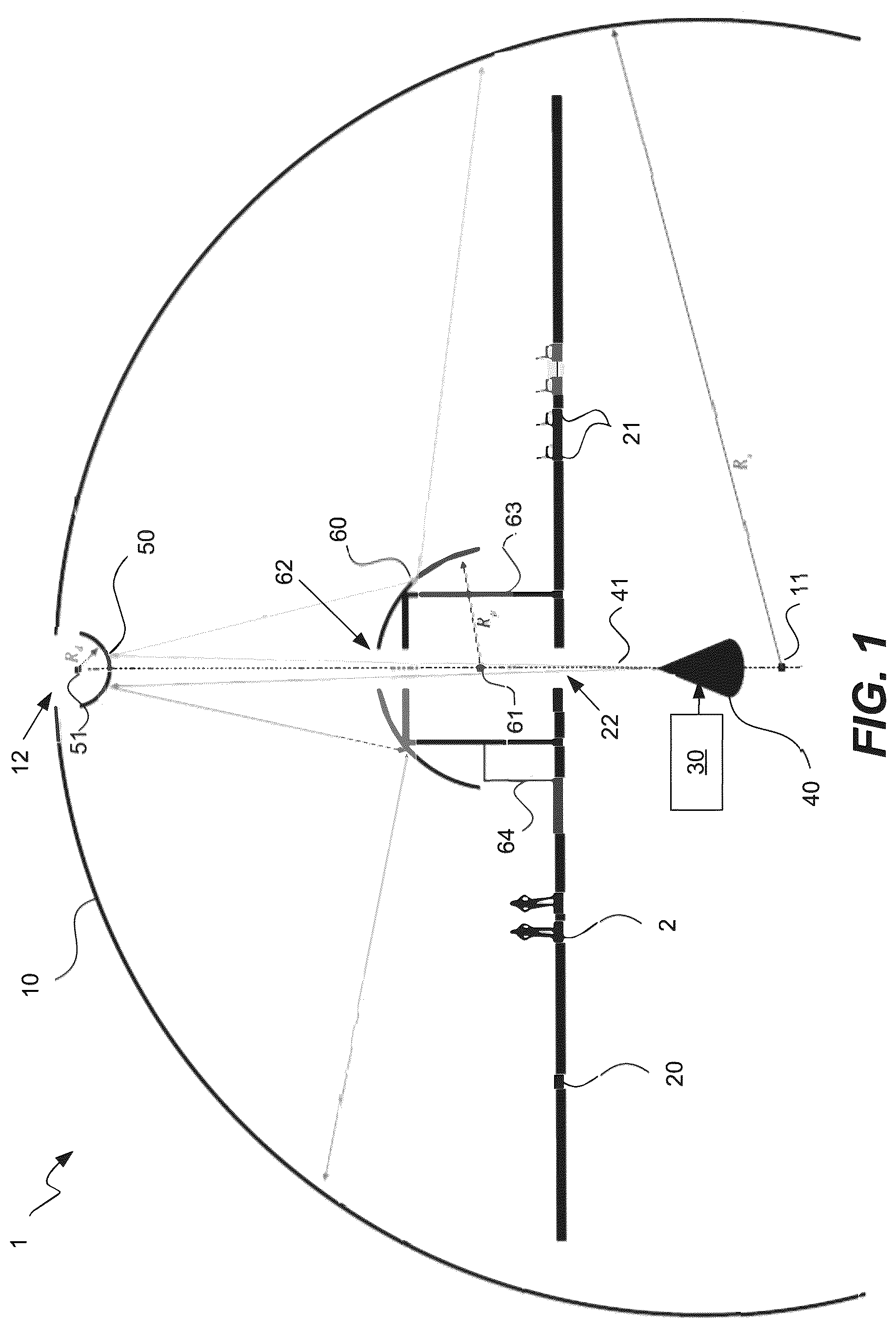Patent US12353117 Figure 1 – Media projection within light sphere dome