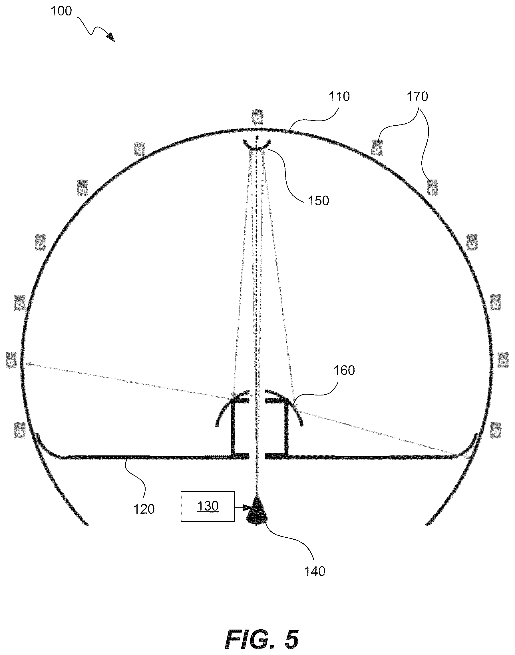 Patent US12353117 Figure 5 – Media projection within light sphere dome