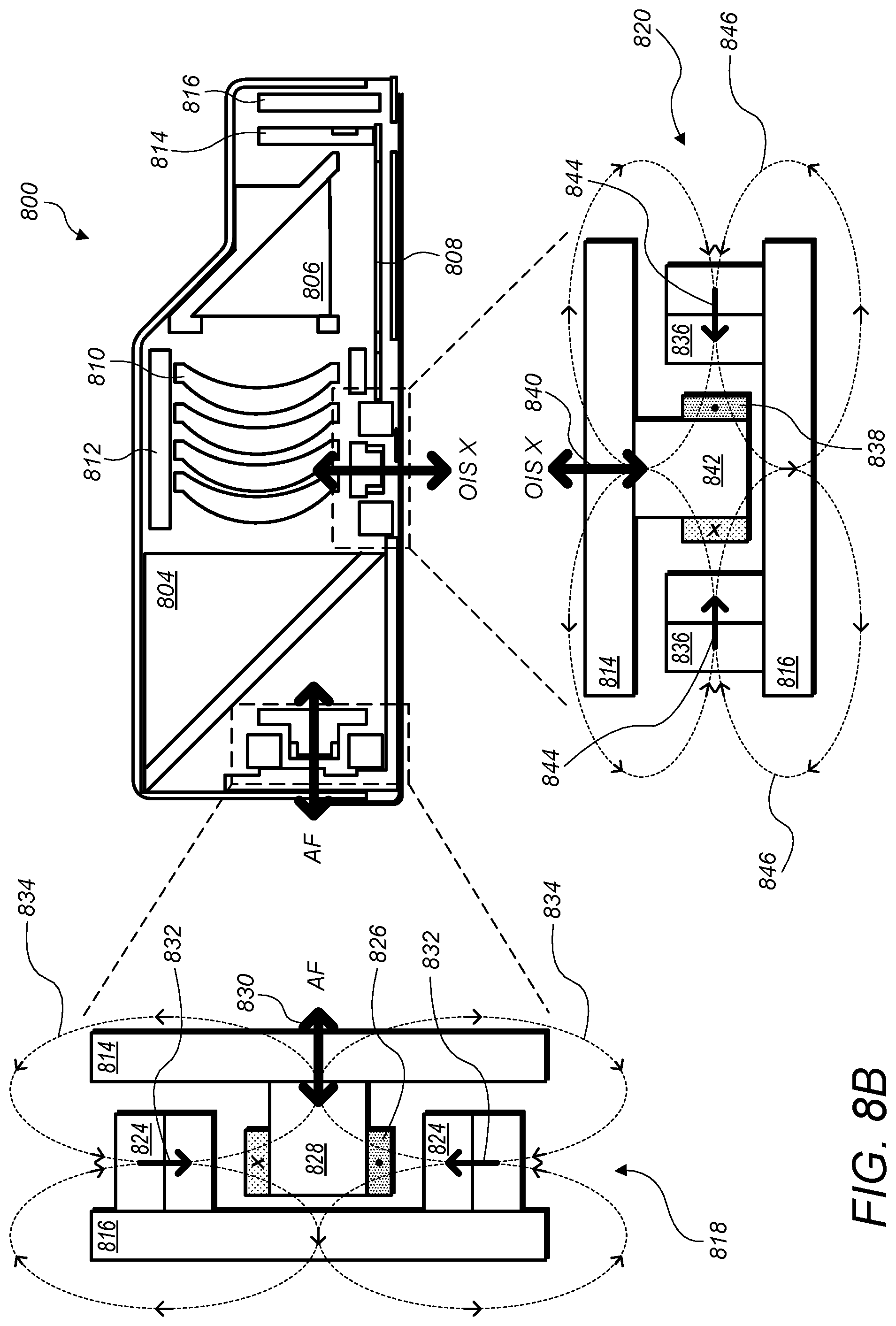 Patent US12353119 Figure 7 – Camera with folded optics having moveable lens