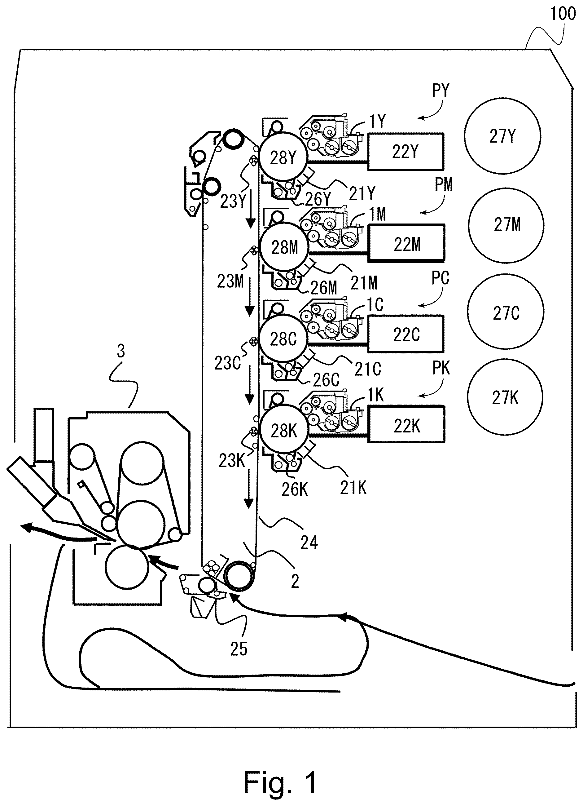 Patent US12353145 Figure 1 – Developing device