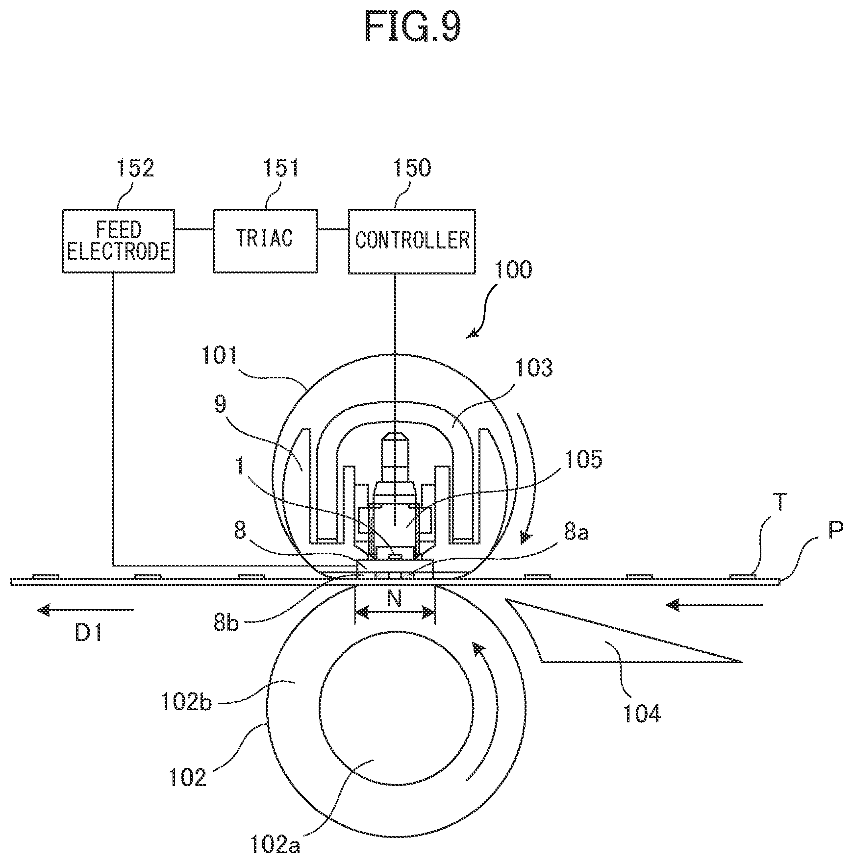 Patent US12353149 Figure 9 – Temperature detection device, fixing apparatus, and image forming apparatus