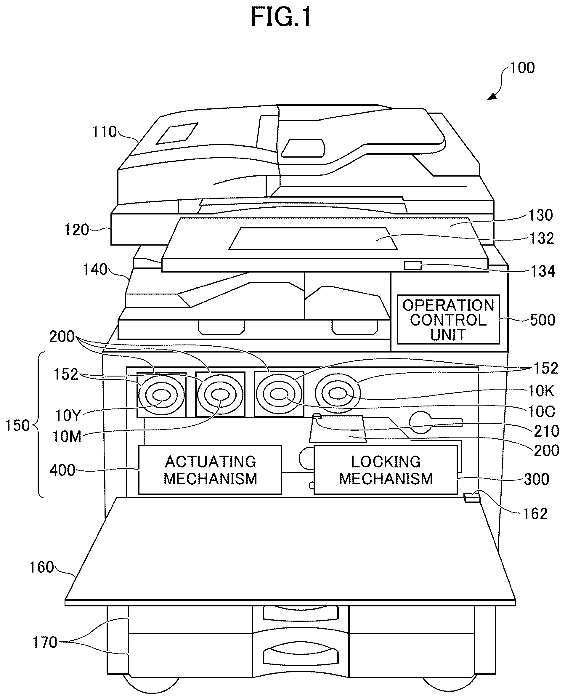 Patent US12353161 Figure 1 – Image forming apparatus, fault sensing method, and non-transitory computer-readable recording medium storing fault sensing program