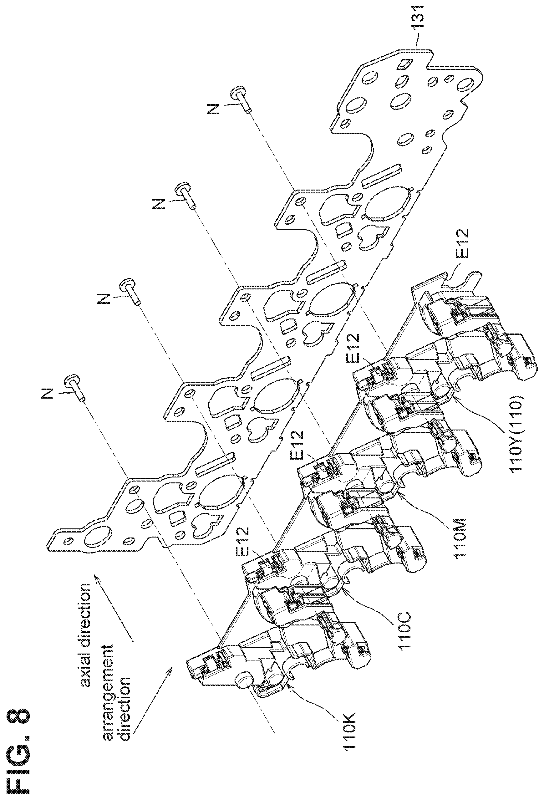 Patent US12353162 Figure 8 – Drum cartridge having separation shaft for moving developing frame away from photosensitive drum